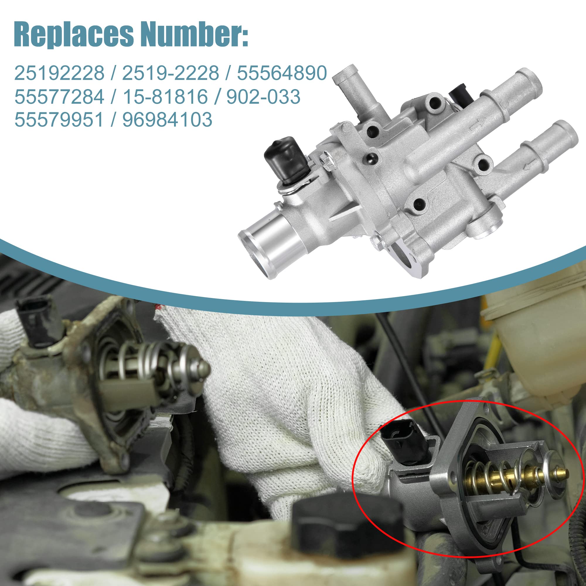 X AUTOHAUX Engine Coolant Thermostat Housing Assembly with Sensor Gasket for Chevrolet Cruze 2011-2016 for Chevy Sonic 2013-2018