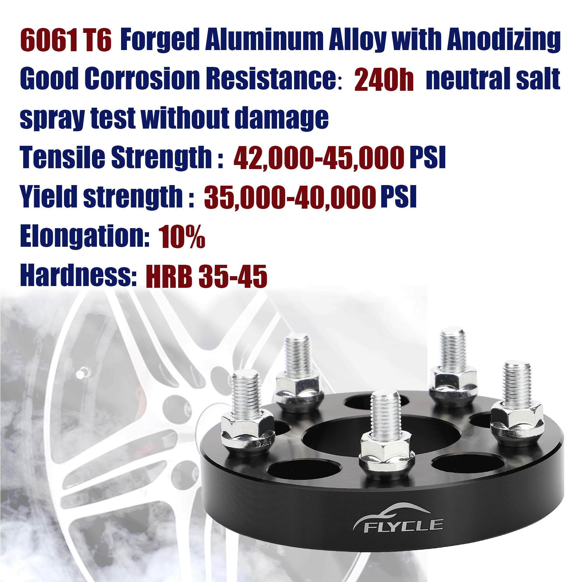 Flycle 1 Inch 5X4.5 Wheel Spacers For Tj Yj, 4Pcs 5X114.3Mm Wheel Spacer For Xj Kj Kk Zj Ranger Explorer Mustang Edge 1/2-20 Studs With 82.5Mm Bore