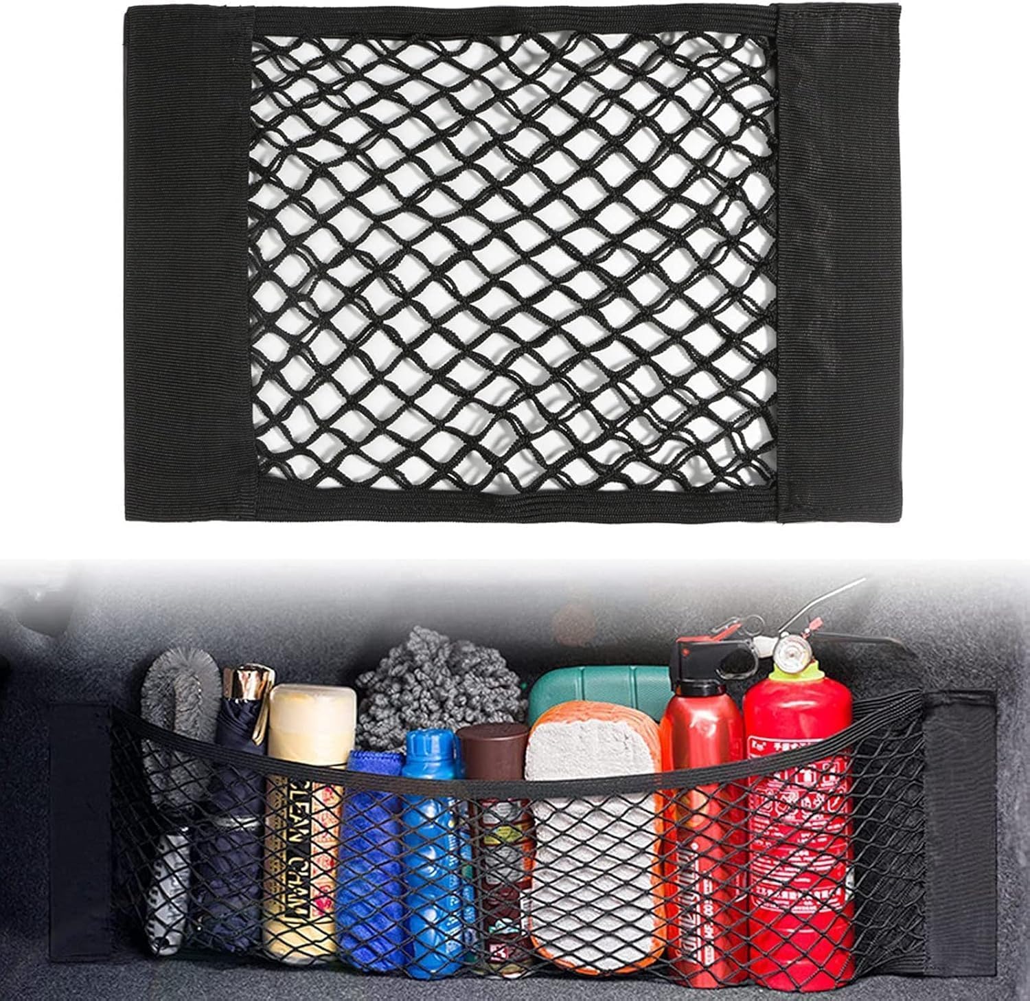 Elastic Small Automotive Cargo Net Pocket Wall Sticker Organizer Pouch Bag Storage For Suv, Universal Mesh Cargo Net For Car Tru