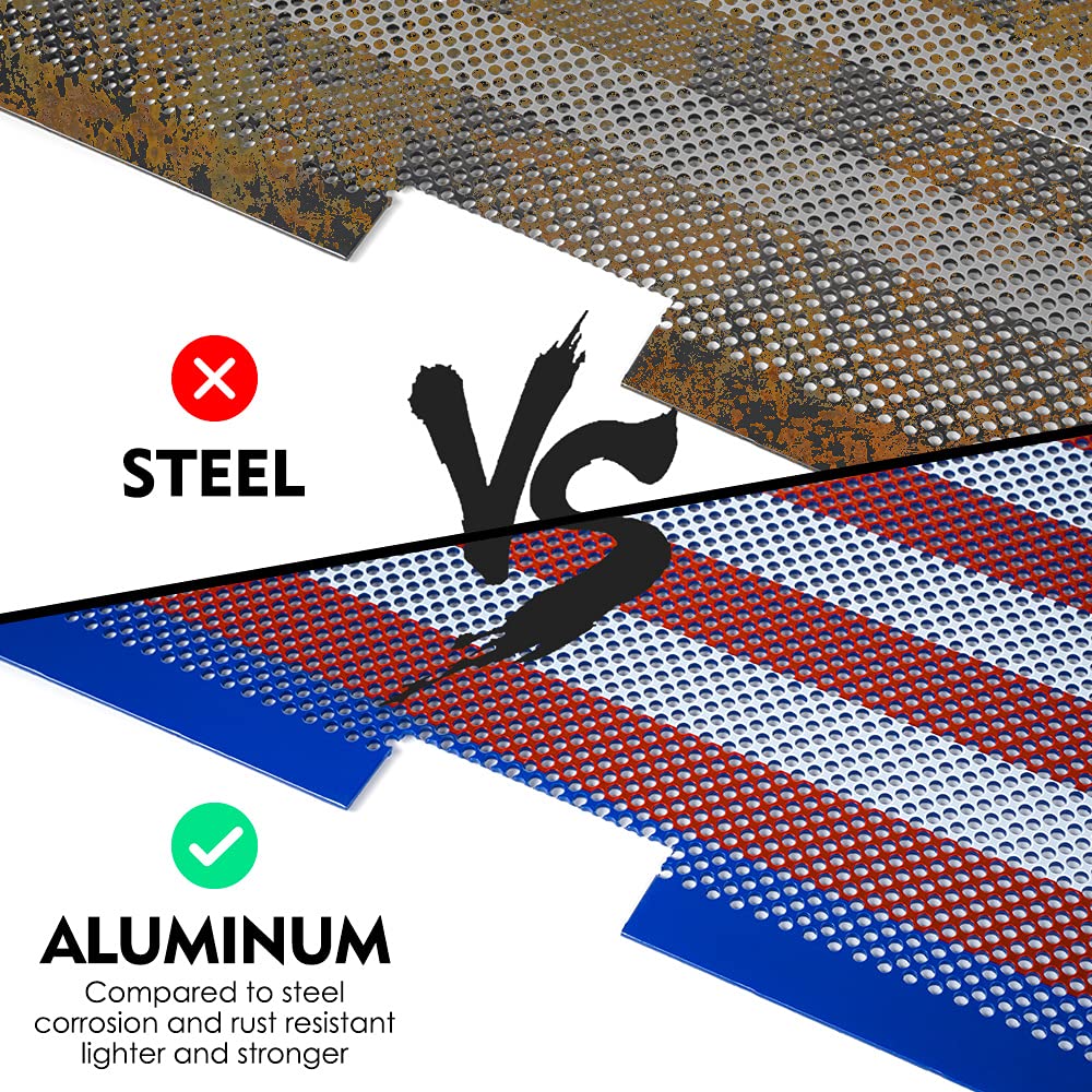 Xprite Grill Mesh Insert American Flag Matte Aluminum Alloy Mesh Grille Grid Compatible With 2007-2018 Jeep Wrangler Jk Jku