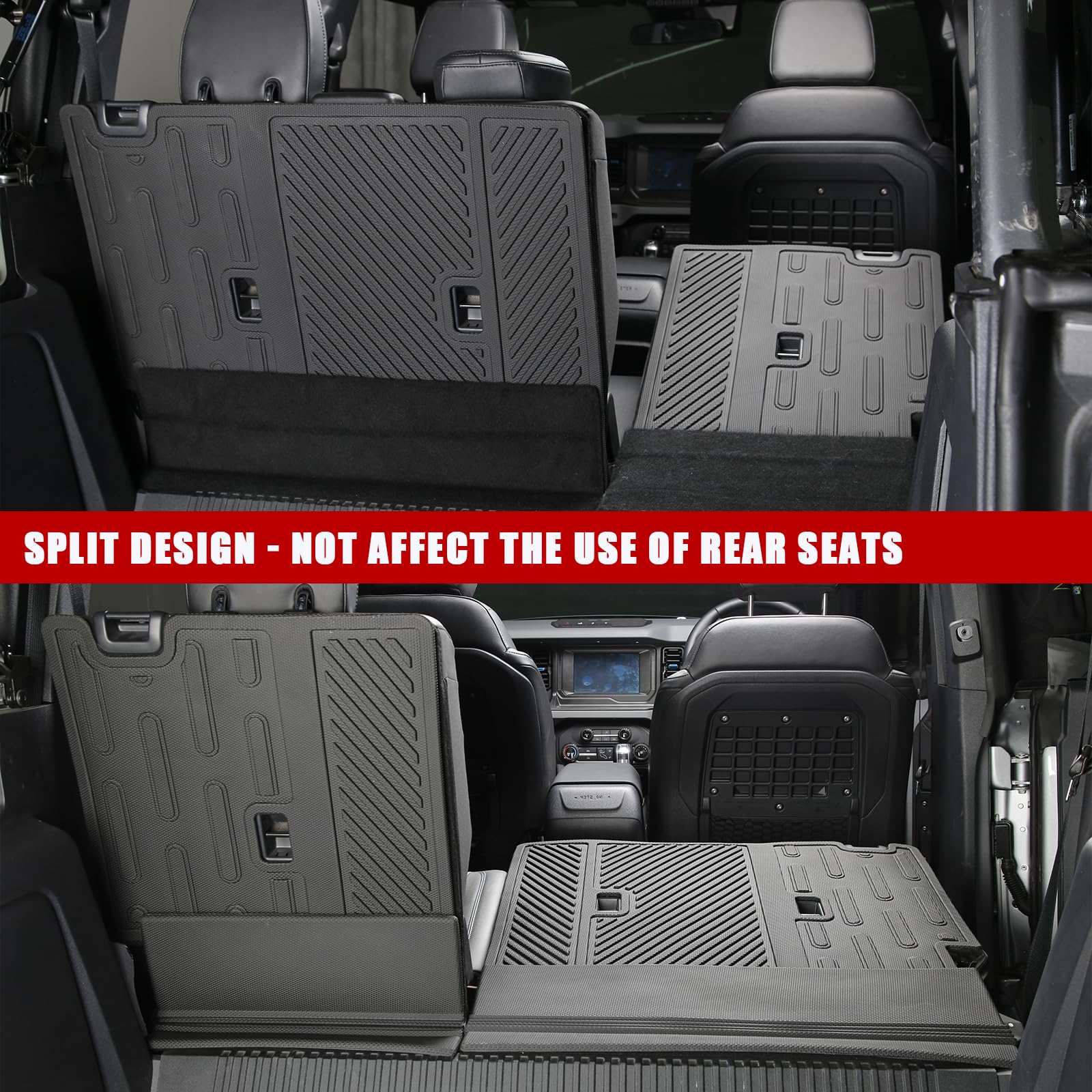 Mabett All-Weather Seat Back Cover & Cargo Liner for 2021-2024 Ford Bronco 4-Door - Durable Trunk Mat & Backrest Protector