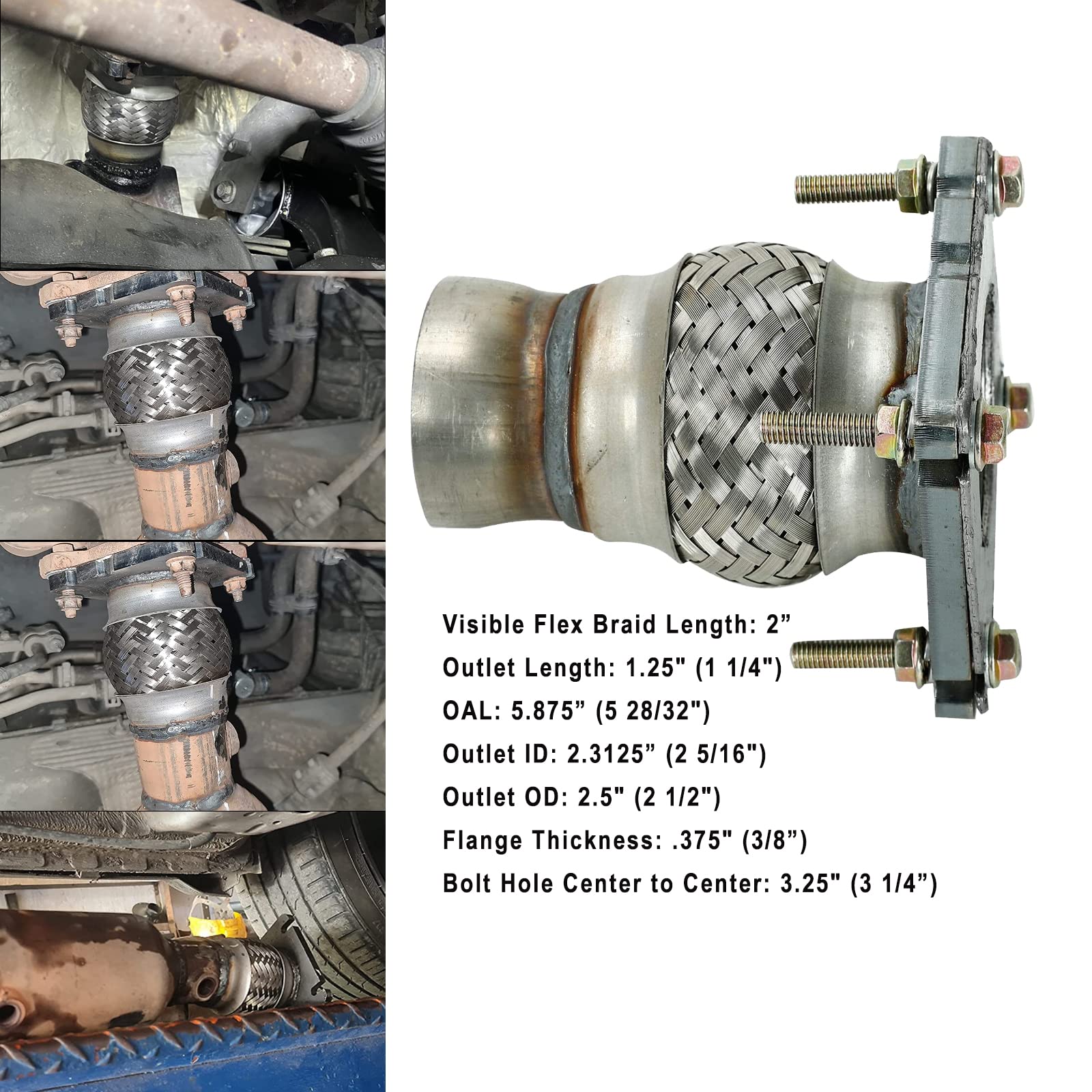 Flange Flex Coupling Exhaust Repair Pipe Compatible With Sebring Voyager Caravan Routan Neon