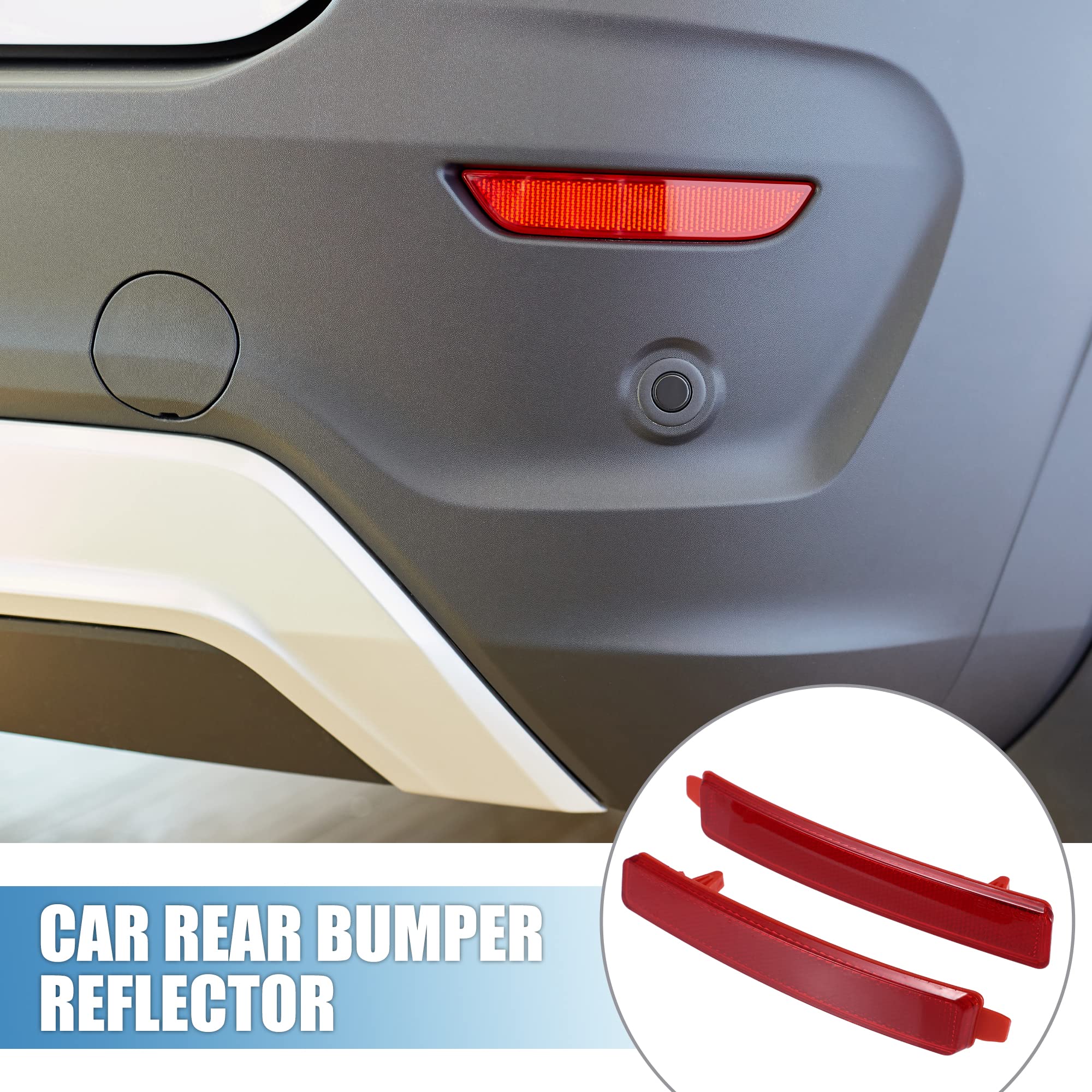 A ABSOPRO Car Rear Left Right Bumper Reflector 25881881 25881882 for GMC Acadia 2007-2012 for Cadillac SRX 2010-2016 Plastic Red