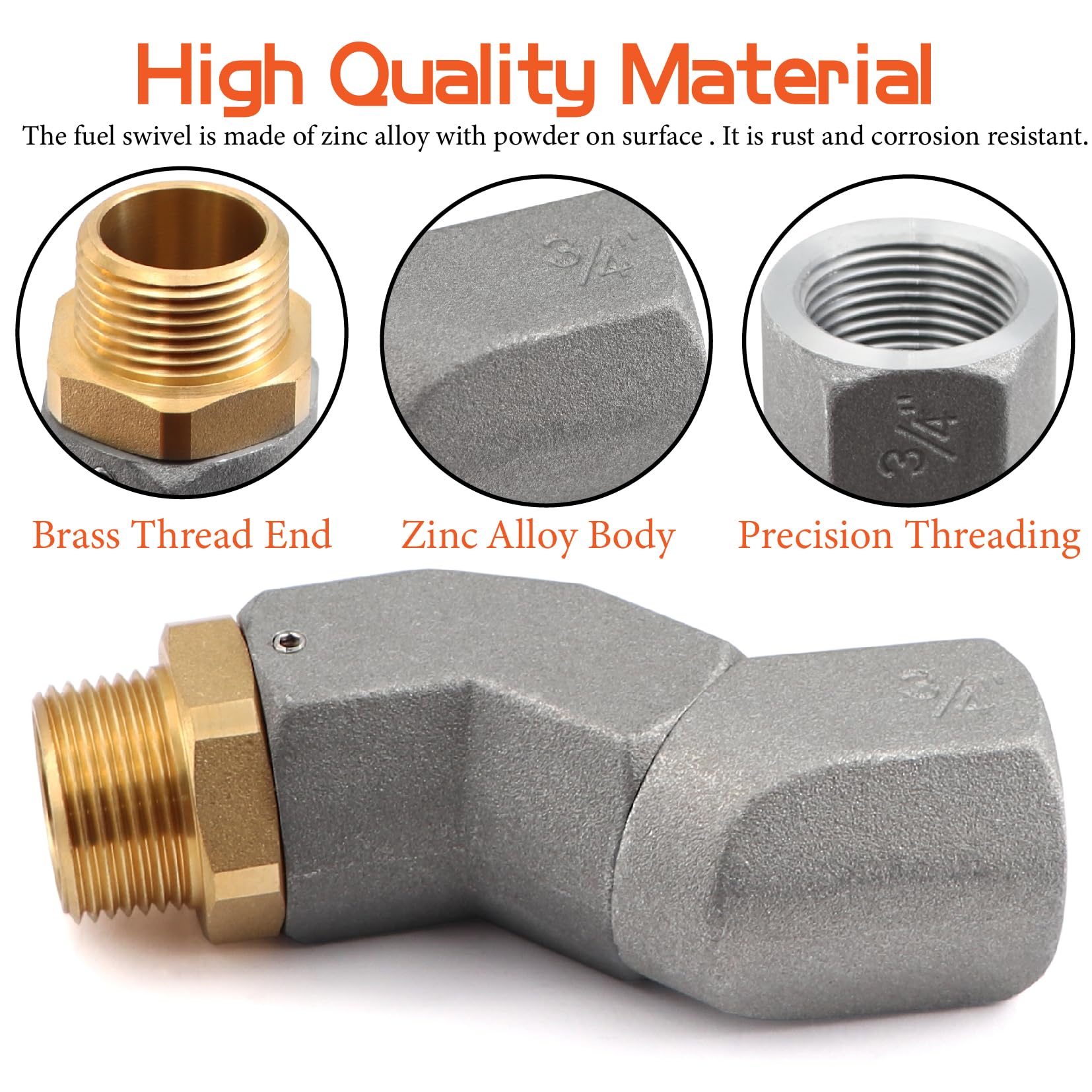 Ruikarhop 3/4'' Fuel Transfer Hose 20Ft,Farm Pump Hose Male Npt Connector With Fuel Hose Swivel For Gasoline,Diesel,Biodiesel