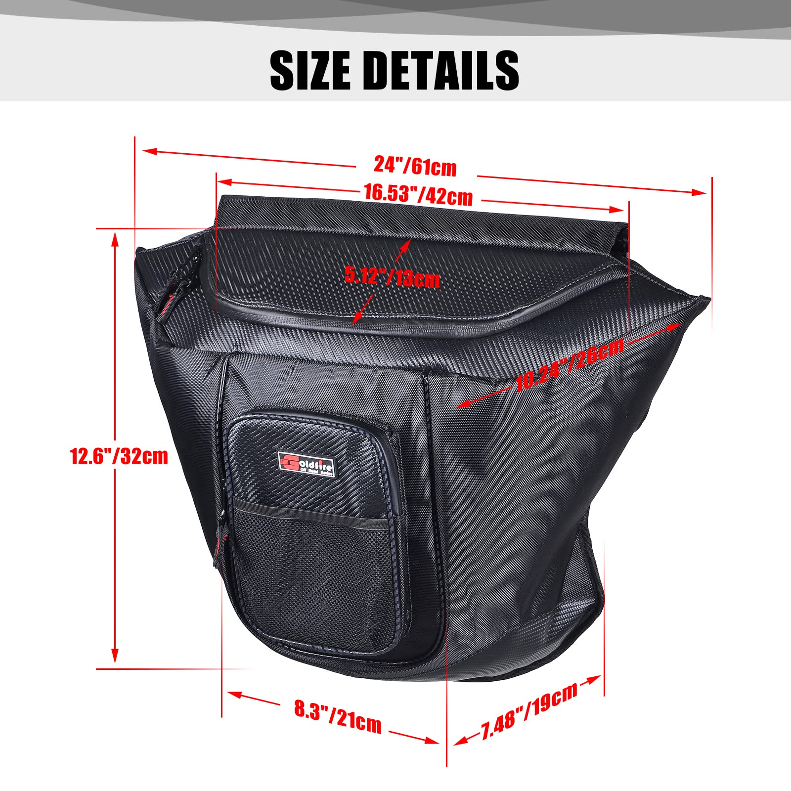 Sresk General 1000 Storage Bag, General 1000 Accessories Behind Seat Storage Bag, UTV Center Seat Bag Tool Porch For Polaris Gen