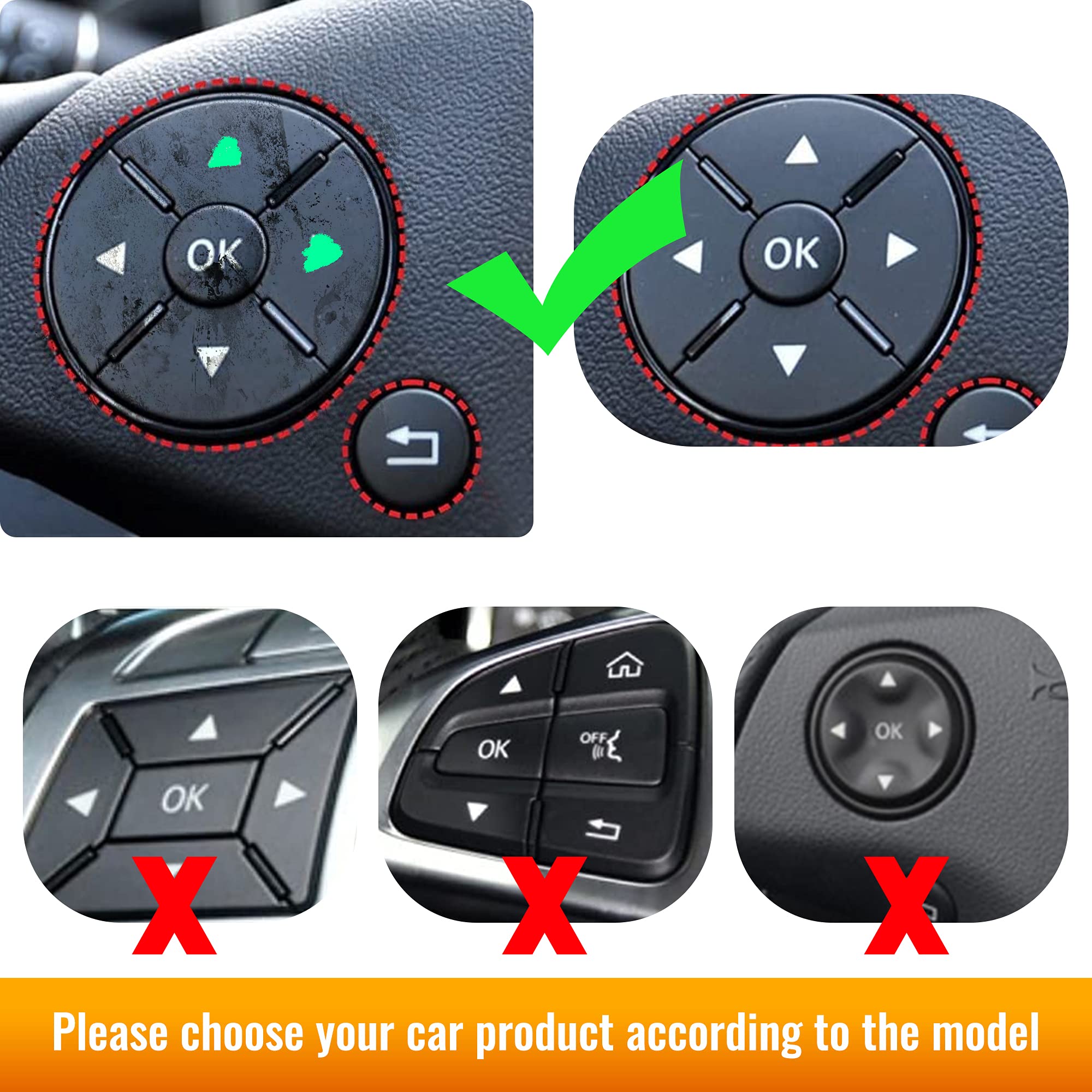 Rdbs Interior Button Repair Kit Steering Wheel Ac Window Radio Number Door And Air Conditioner Decals Stickers For 2007-2014 Mercedes Benz W204 C250 C350 E-Class Ml Gl Glk