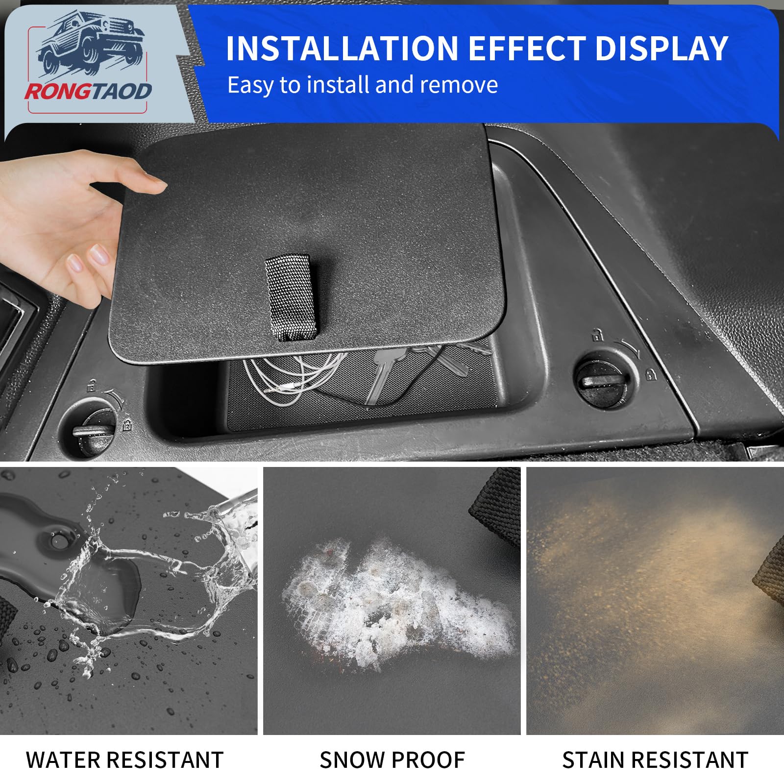 Rongtaod Cargo Mat Compatible with 2023 2024 2025 Honda Pilot Cargo Liner Trunk Liner Storage Bin Cover Lid Pilot Accessories (T