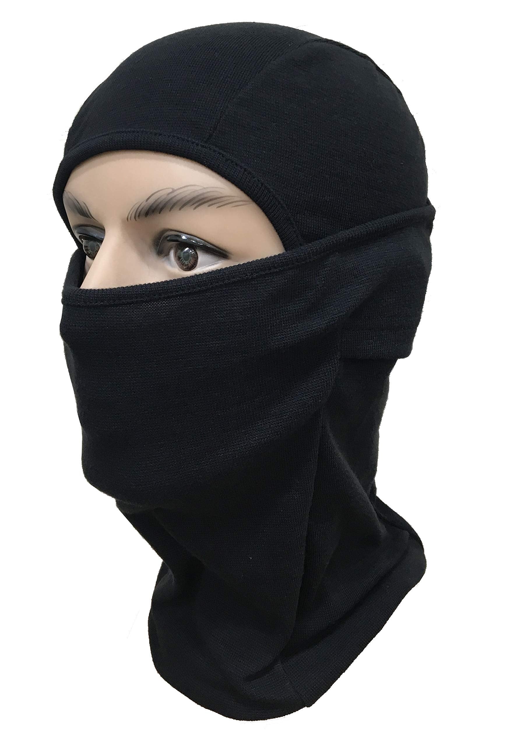 Gajraj Unisex Cotton Black Balaclava Face Mask, Pack Of 1