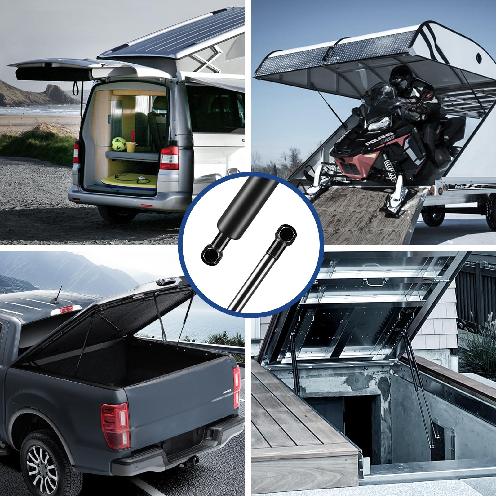 Heavy Duty Gas Struts 28 Inch 250Lbs Lift Support 28'' Gas Shock Springs For Heavy Lid Snowmobile Trailer Trap Door Rv Kicthen D