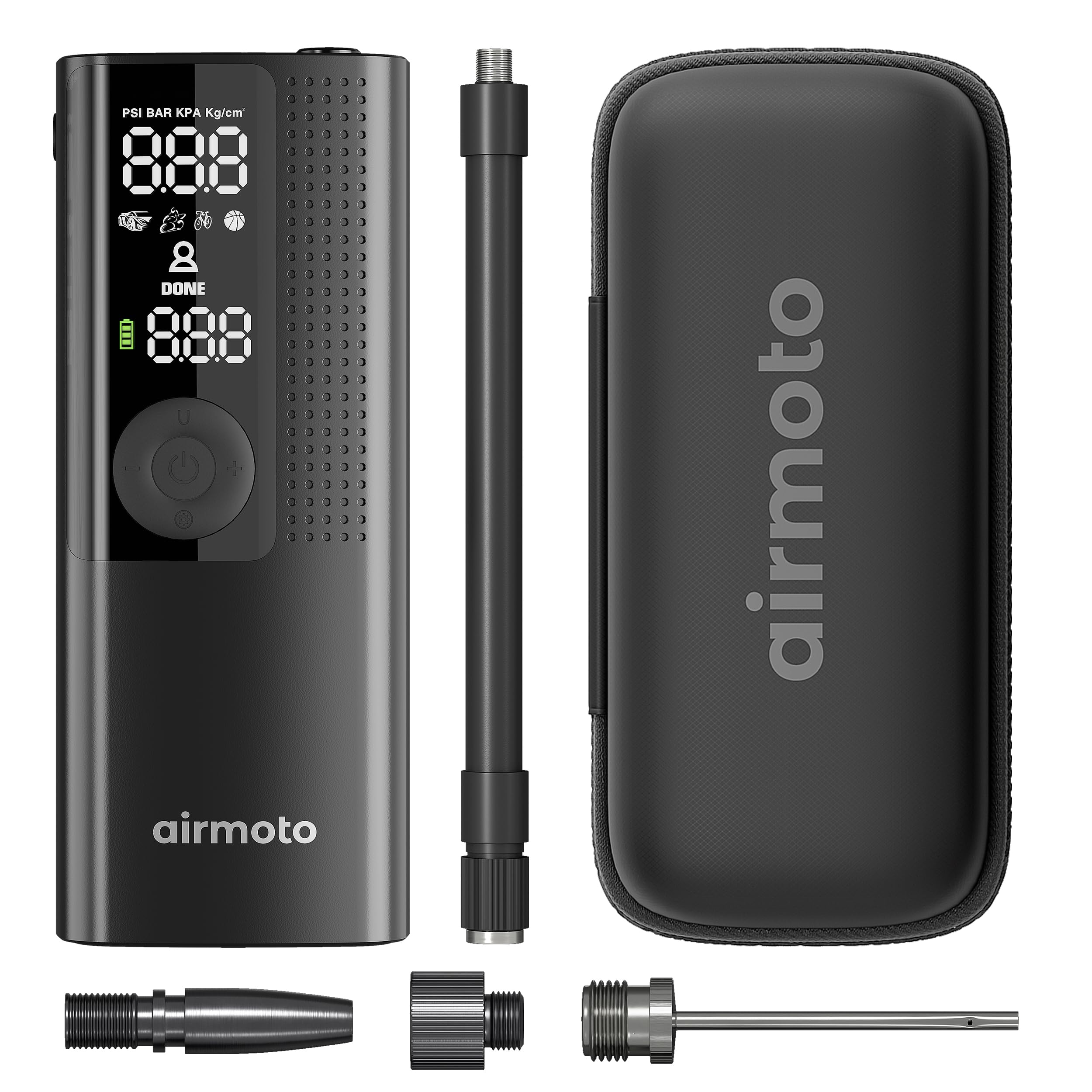 Airmoto And Carrying Case Bundle Deal - Tire Inflator Portable Air Compressor With Hard Case - Air Pump For Car Tires, Motorcycl