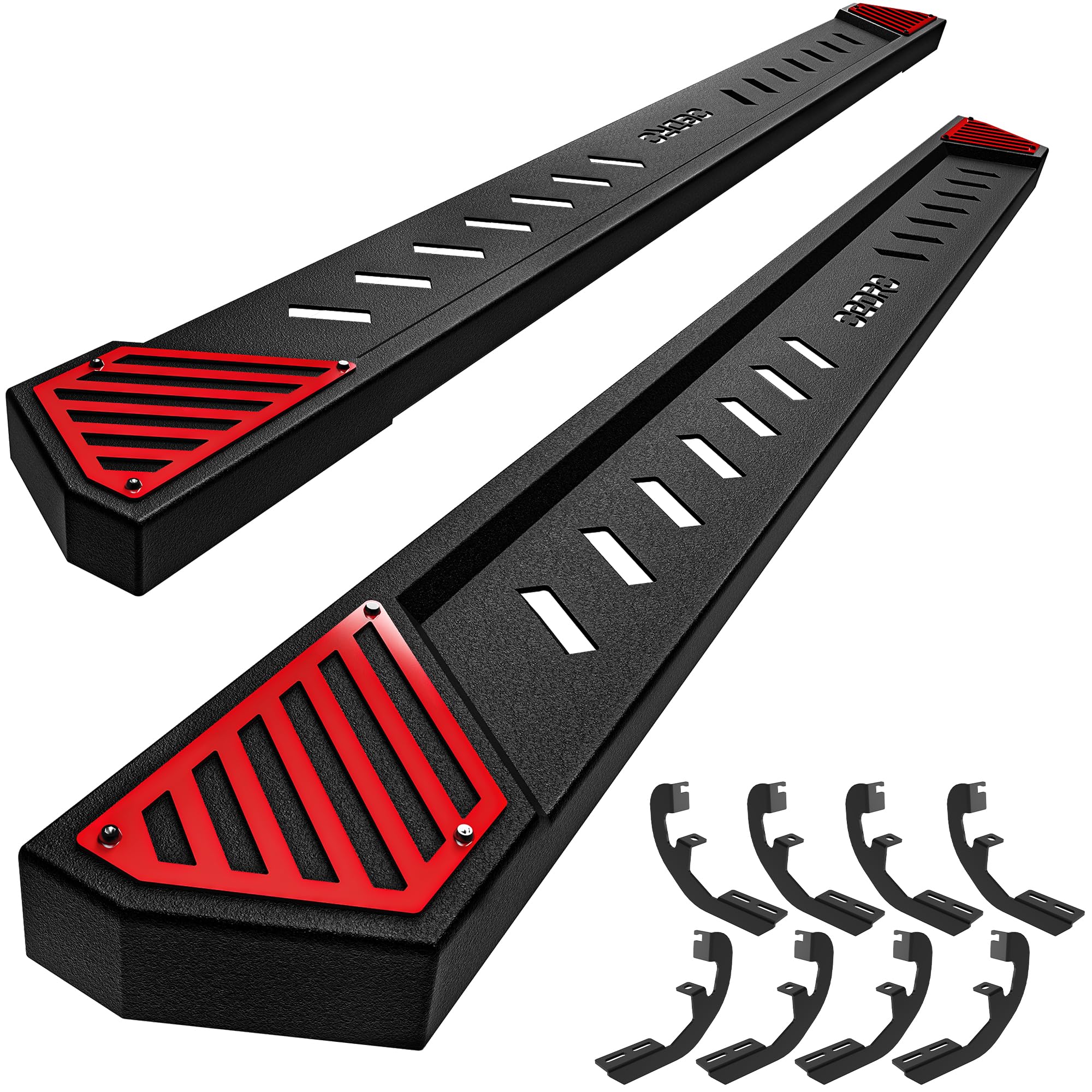 Oedro 6.5' Running Boards Compatible With 2019-2024 Chevy Silverado/Gmc Sierra 1500 Crew Cab; 2020-2024 Silverado/Sierra 2500Hd 3500Hd, Steel Side Steps Nerf Bars Rails (Excl. 2019 1500 Ld)