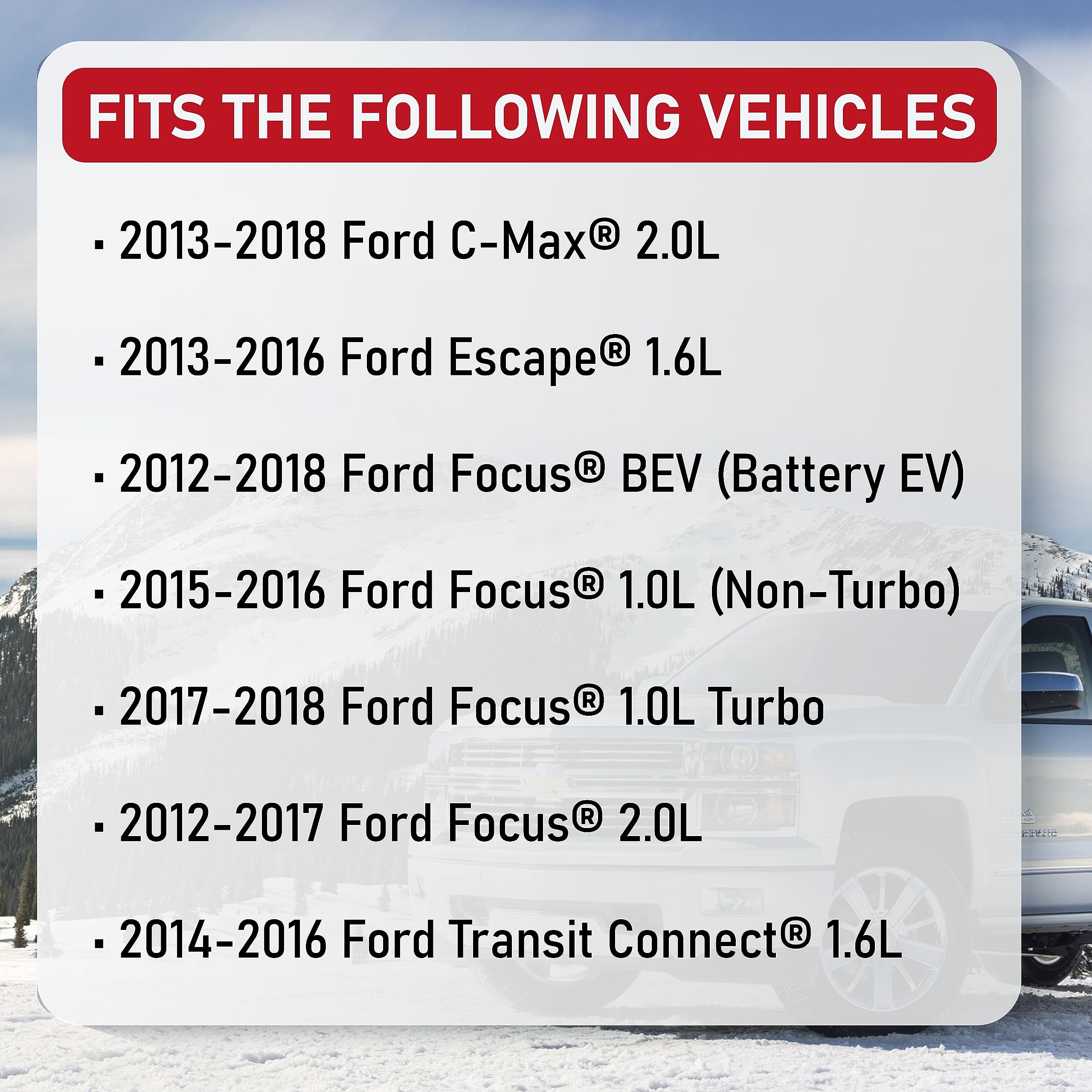 Replacement Coolant Fluid Overflow Expansion Reservoir Bottle Tank - Compatible With Ford Vehicles - C-Max, Escape, Focus, Trans