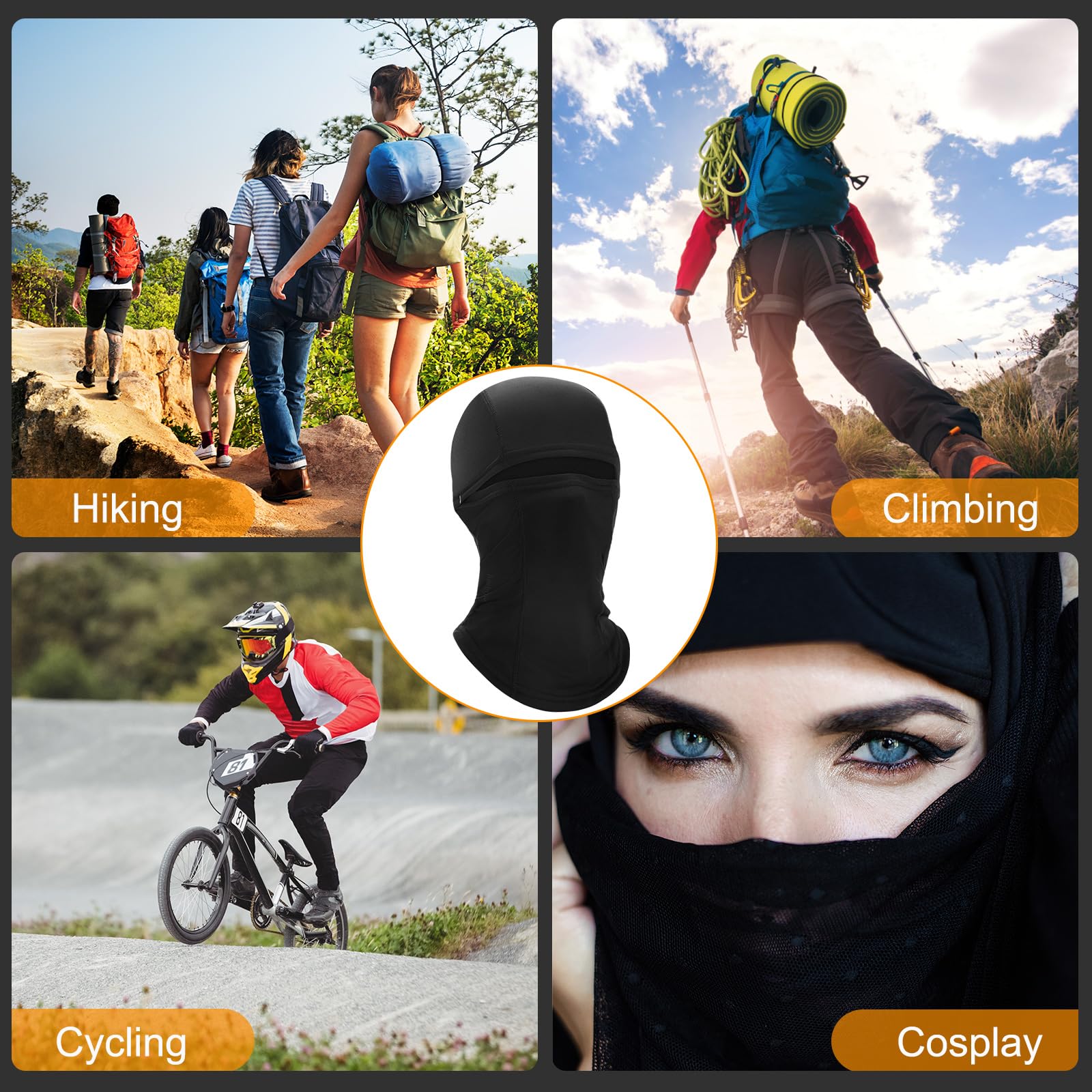 Winter Balaclava Ski Masks Cover for Men Women Warmer Windproof Neck Scarf Face Mask for Cold Weather Men Fleece Neck Gaiter(Dar