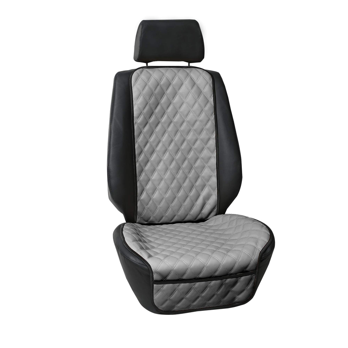 FH Group Car Seat Cushion Faux Leather Automotive Seat Cushions - Universal Fit, Car Seat Cushion With Front Pockets, Airbag Com