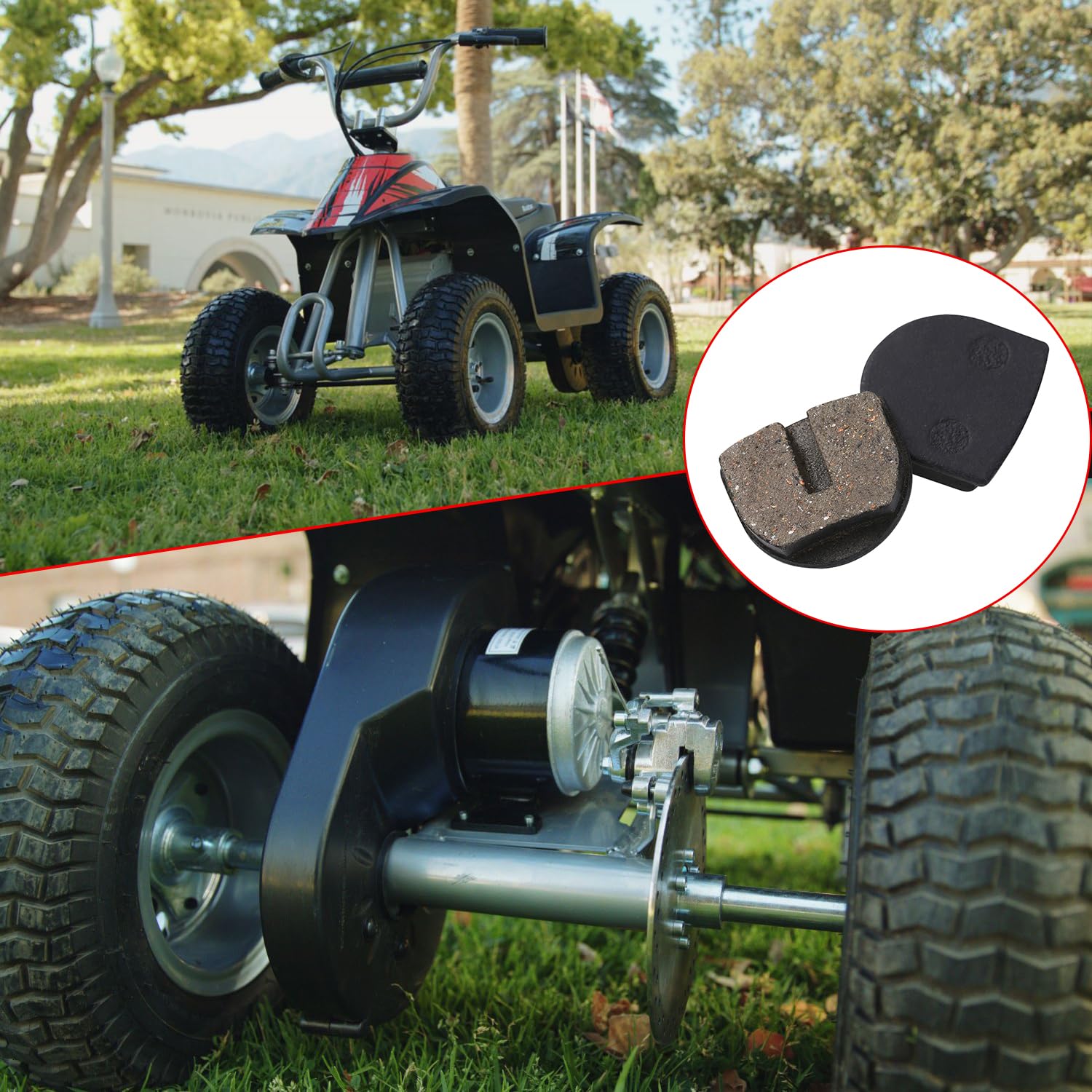 Kamier Rounded Front Rear Brake Pads Replacement For Razor Electric Dirt Quad 500 Mx650 Mx500 Sx500 Mcgrath Rsf650 Dirt Bike 4 Wheeler Atv Kids Off Road Motocross Yk2 Flame Disc Brake Caliper Parts