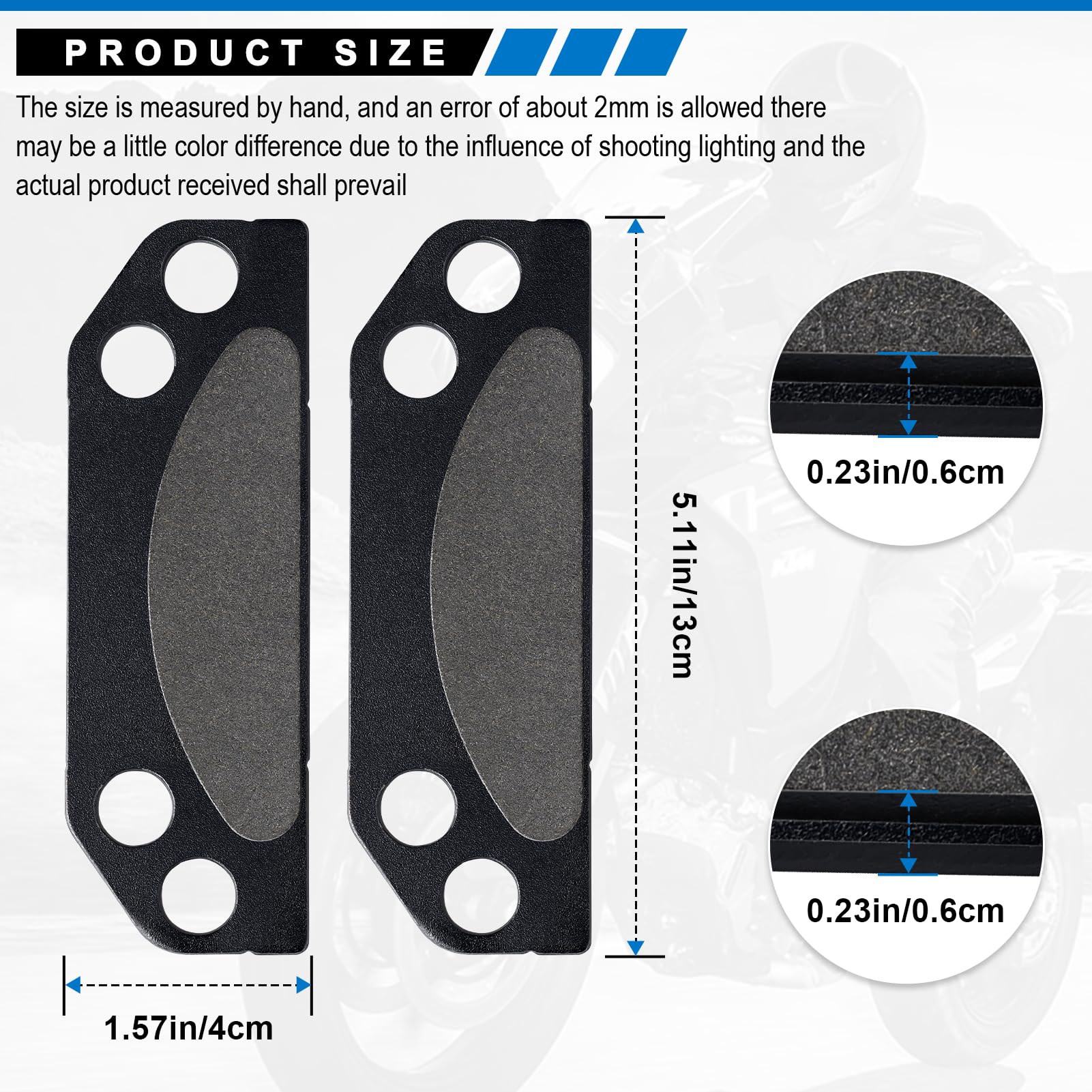 Cyleto 2203147 Parking Brake Pads for Polaris Ranger 500 700 800 900 Crew Ranger XP 700 800 2x4 4x4 6x6 ATV 2005 2006 2007 2008