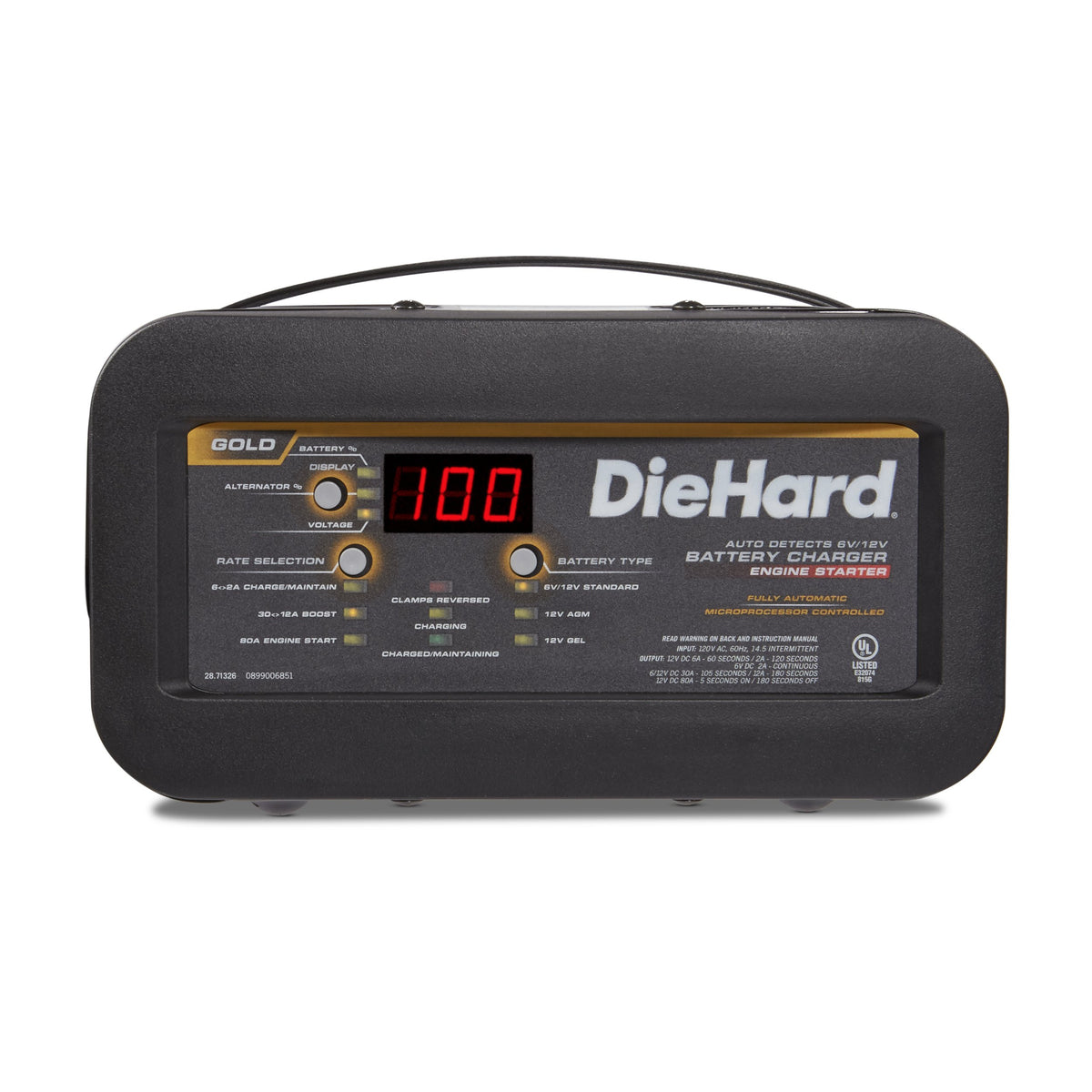 DieHard 71326 6/12V Gold Shelf Smart Battery Charger and 12/80A Engine Starter B WBCARB07777DLBX