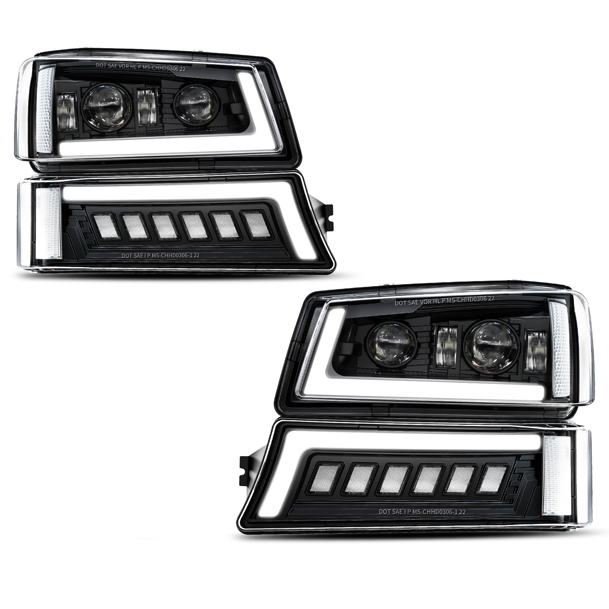 Z-Offroad Led Headlights Assembly Dot Approved With Drl Turn Signal Hi/Low Sealed Beam Compatible With 2003-2006 Chevy Silverado