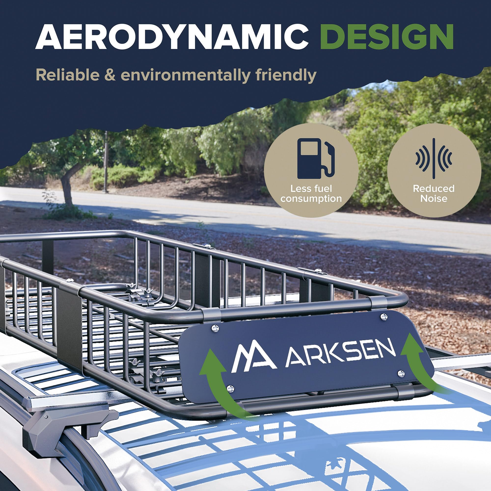 Arksen 84'X23'X6' Long And Narrow Car Roof Rack Cargo Carrier Rooftop Basket & Net, Heavy Duty Weather Resistant Luggage & Camping Gear Storage For Car, Truck Or Suv Transport