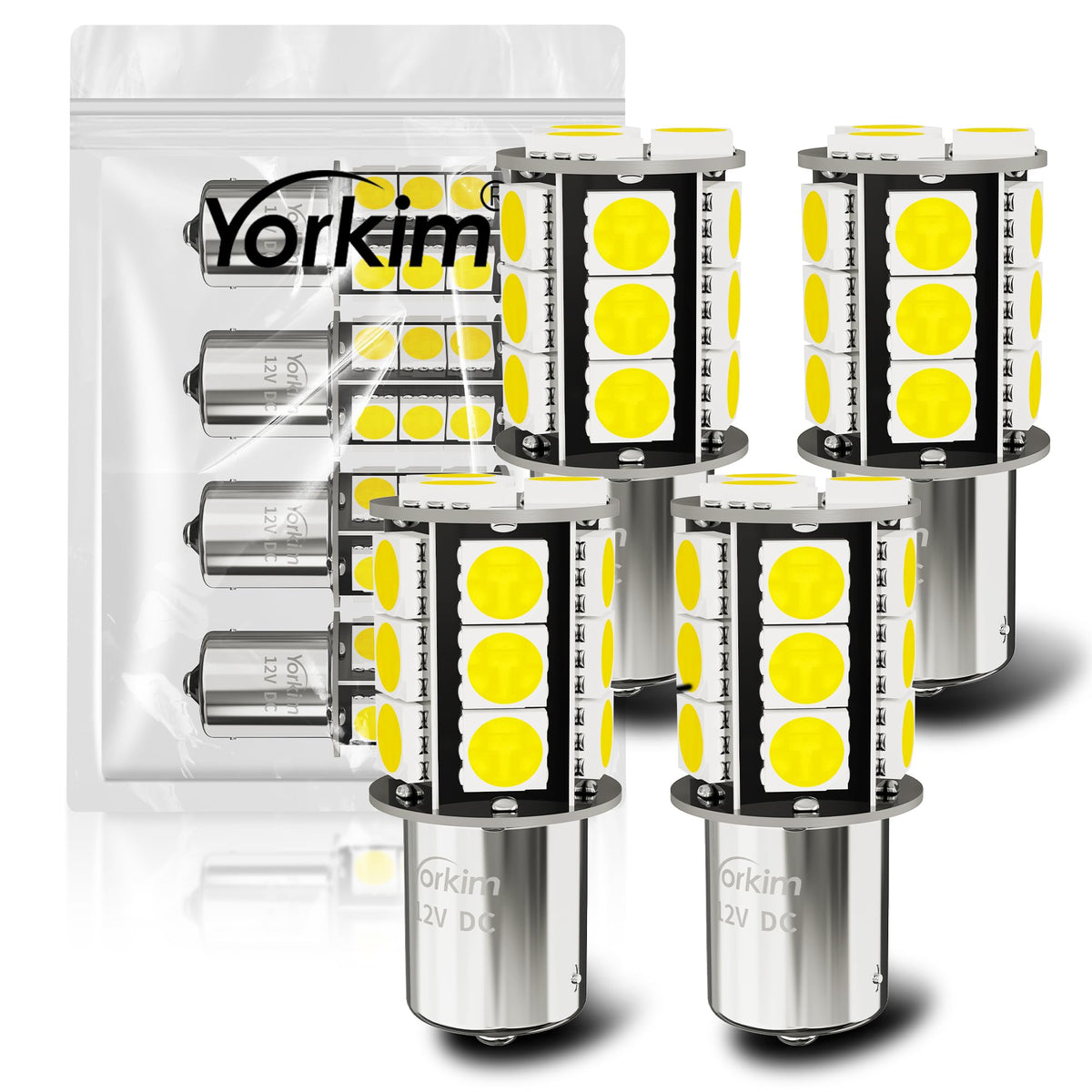 Yorkim 1156 Led Light Bulbs White Super Bright, 7506 Ba15S P21W 1003 1141 Led Bulbs For Brake Lights, Backup Reverse Lights, Tai