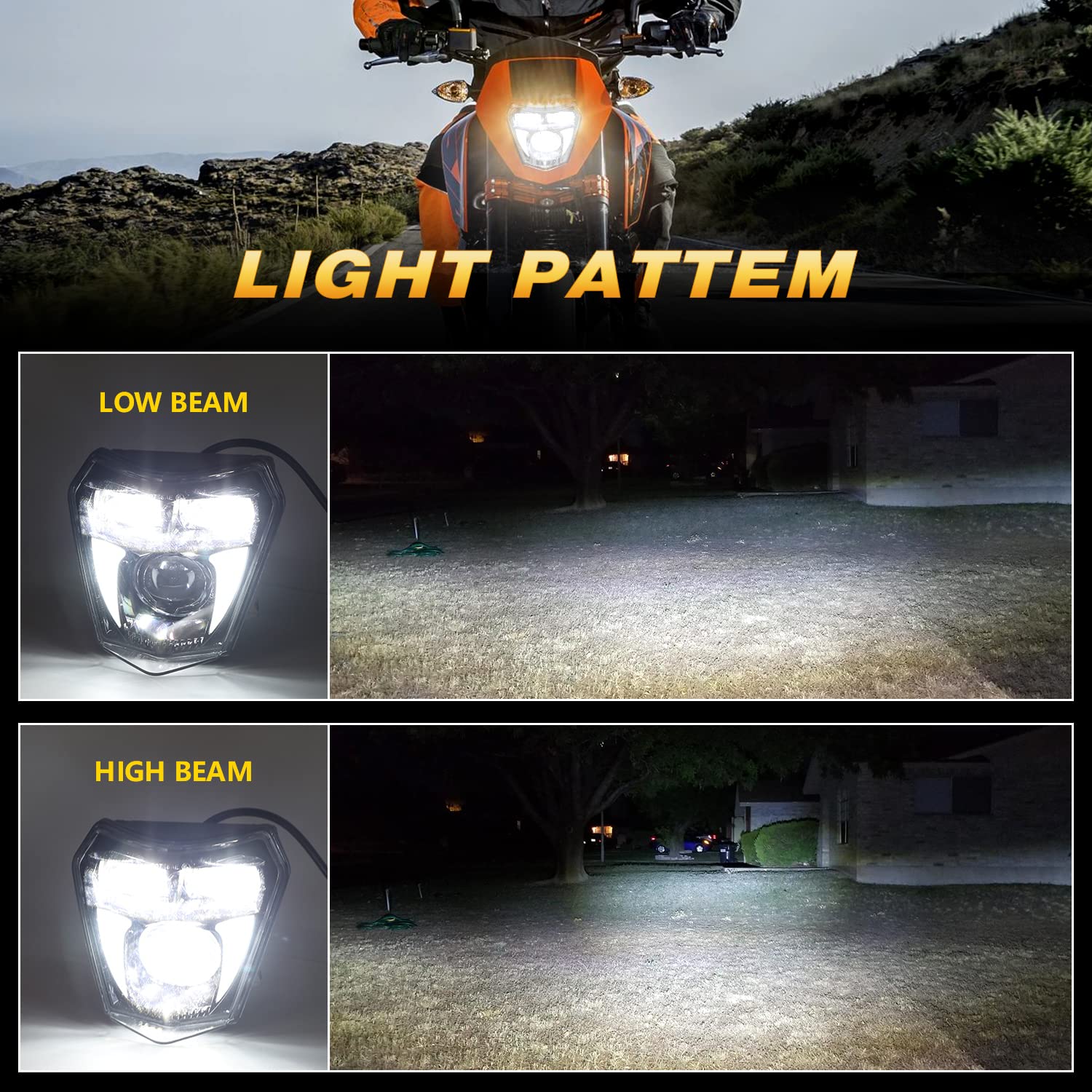 Lx-Light 65W Led Headlight Hi/Lo Beam Drl Compatible With Dirt Bikes Enduro Motorcycle Pit Bike Atv Tc Fe Te Exc Xcw Sxf Sx 125 250 300 350 450 500 530 Smc R 690 Supermoto