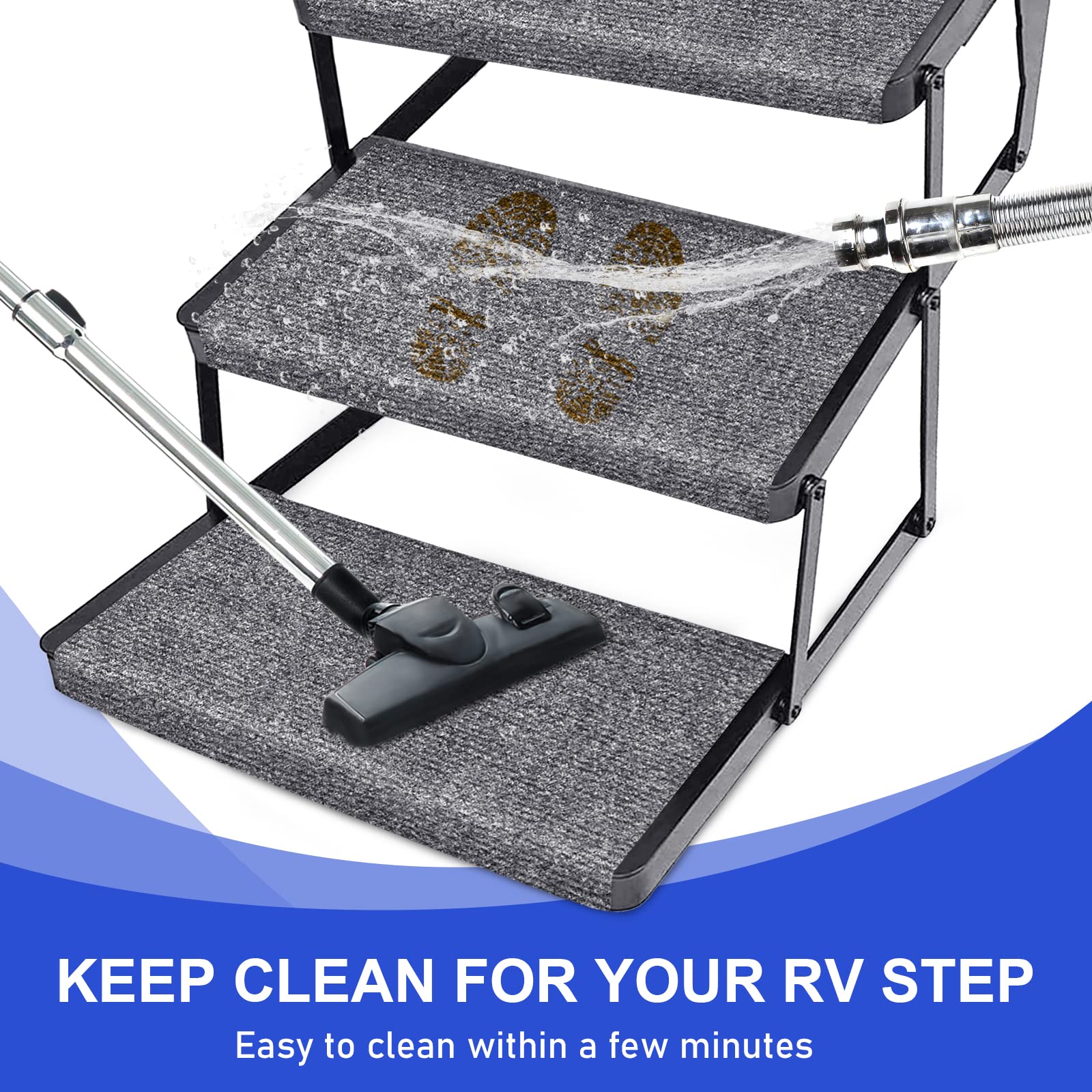 Ristow Rv Step Covers 3 Pack 22 Inch Rv Step Rug With Install Hooks Fit 8-11'' Camper Step Cover Rv Stair Covers Ideal For Wide