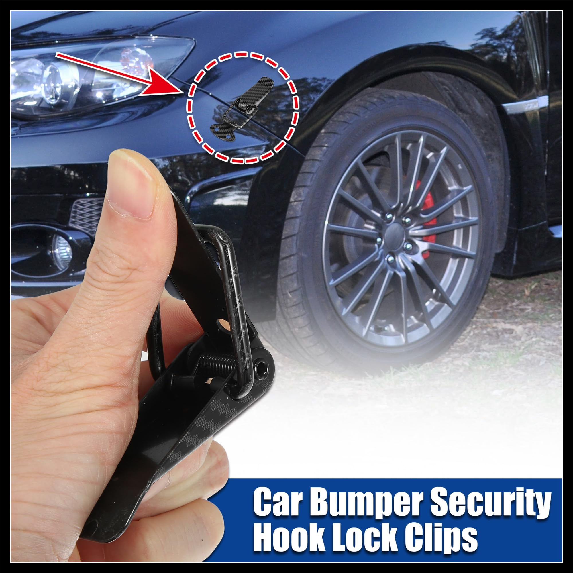 Hihaha Universal Car Bumper Security Hook Lock Clips Quick Release Hook Clips for Car Trunk Quick Release Fasteners for Trunk Bu