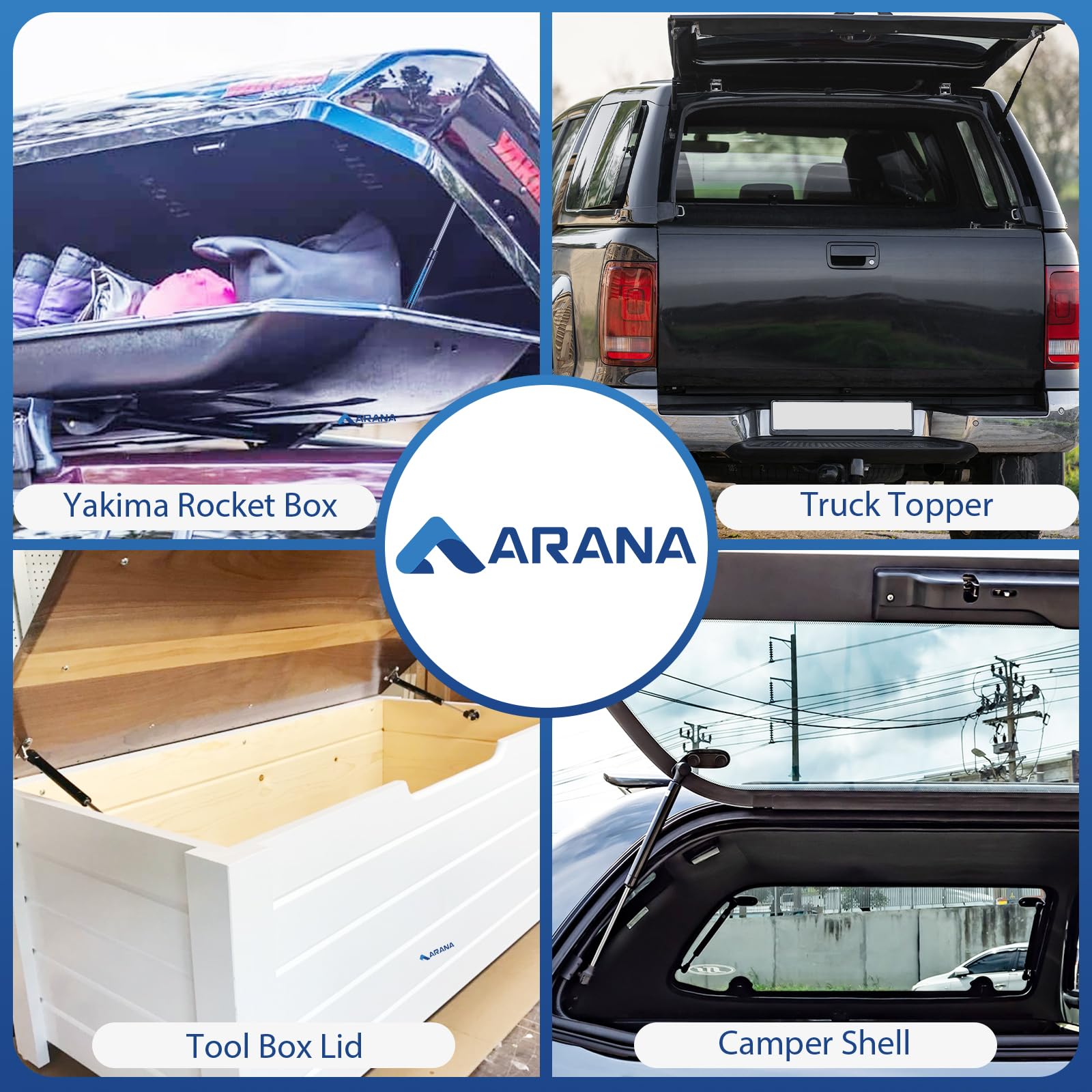 Arana C16-14687 11 Inch Gas Struts, C1614687 11 '' 30Lb/133N Gas Shocks Spring Props Lift Support For Yakima Rocket Box Truck Ca