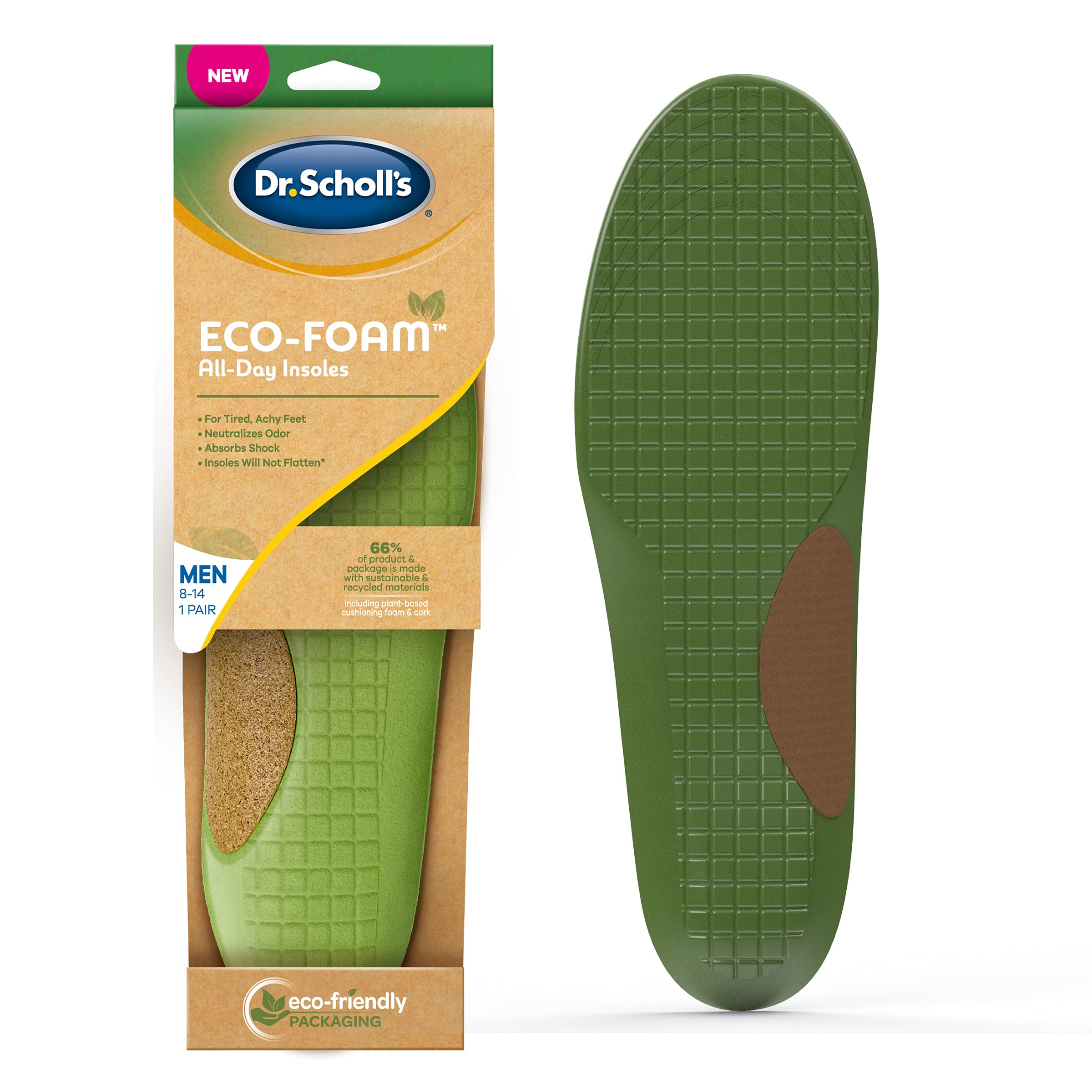 Dr. Scholls Eco-Foam Insoles for Men-New