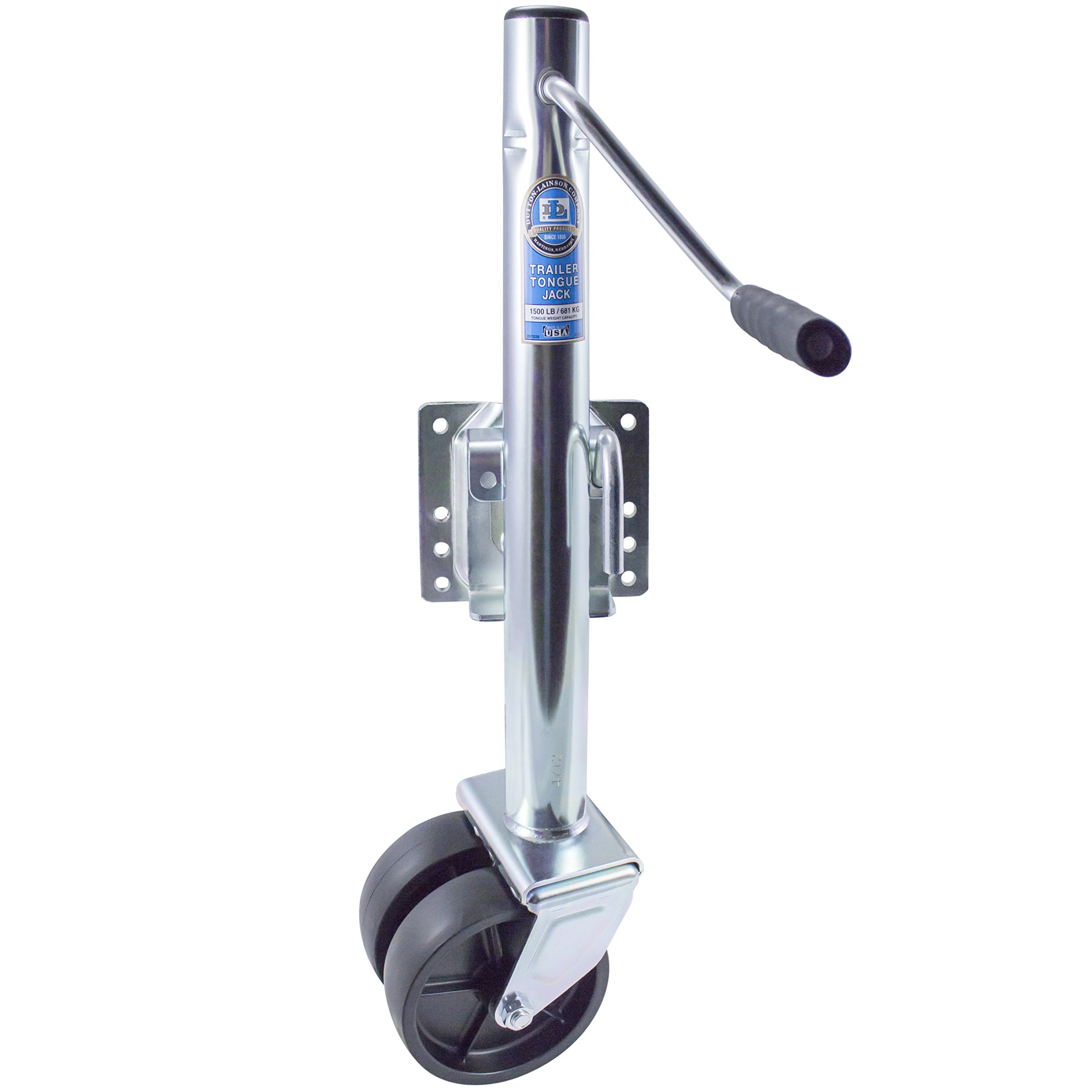 Goldenrod Dutton-Lainson Company 22580 Dual Wheel Tongue Jack - 1500 Lbs. Capacity, Black And Silver