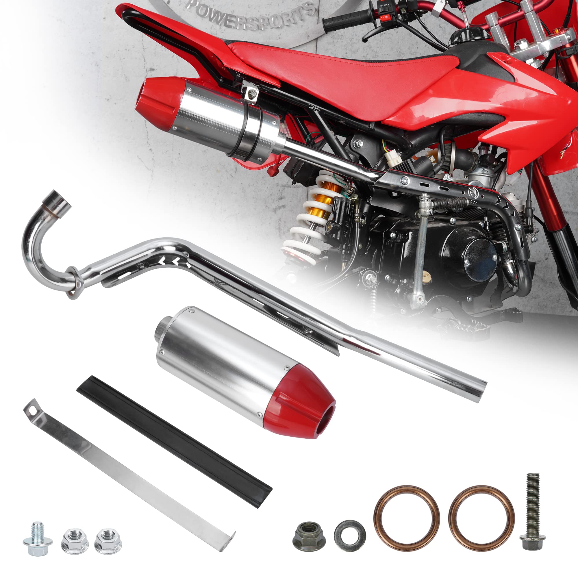 28mm Exhaust Muffler Silencer Pipe Assembly for CRF50 XR50 GY6 70cc 110cc 125cc SSR SR110 Rocketa Taotao DB14 DB10 xpro DB-x20 S
