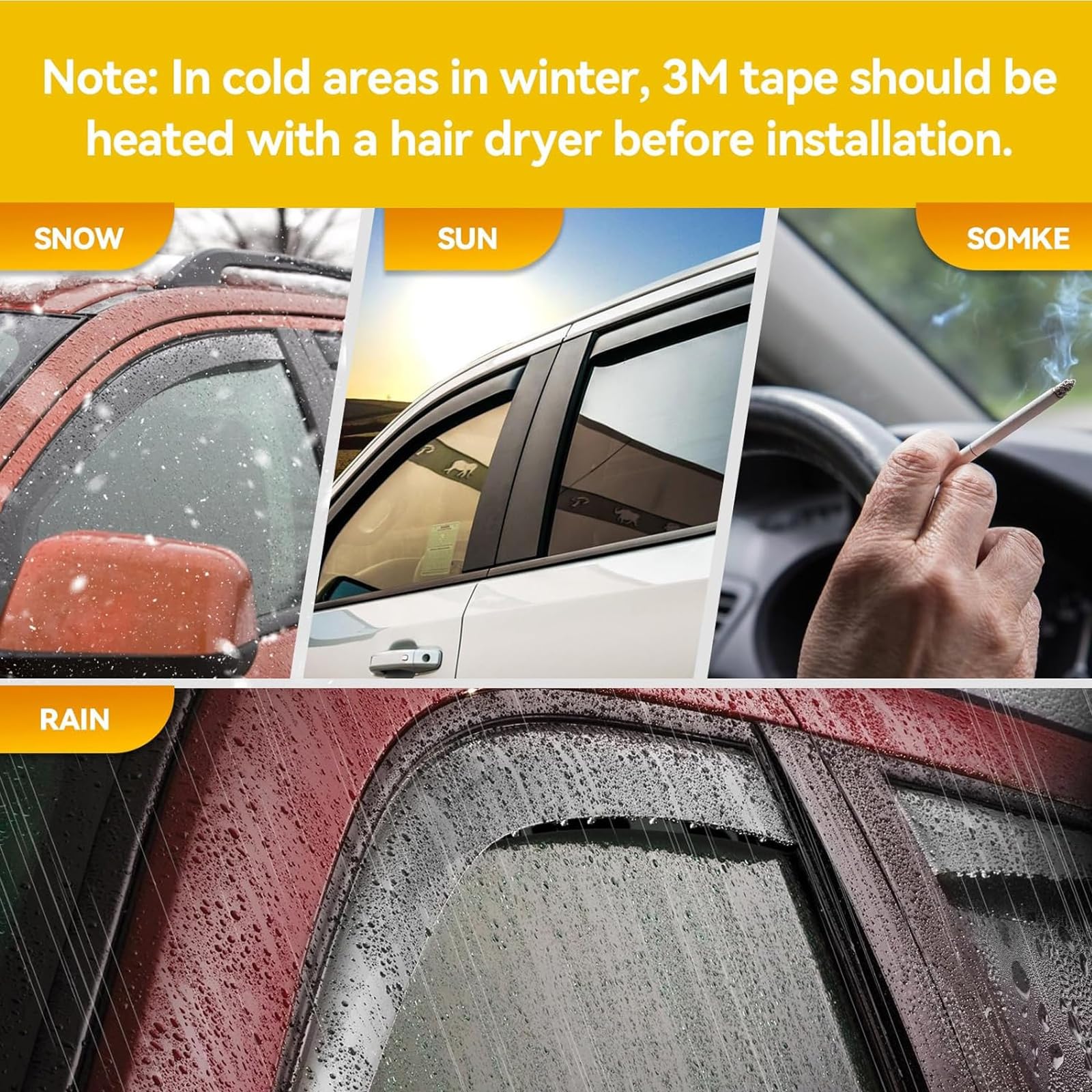 Cmvt Auto Window Visors For 2002-2009 Chevy(Chevrolet) Trailblazer, Rain Guards Shields Vent Shade Deflector Dark Smoke 2003 200