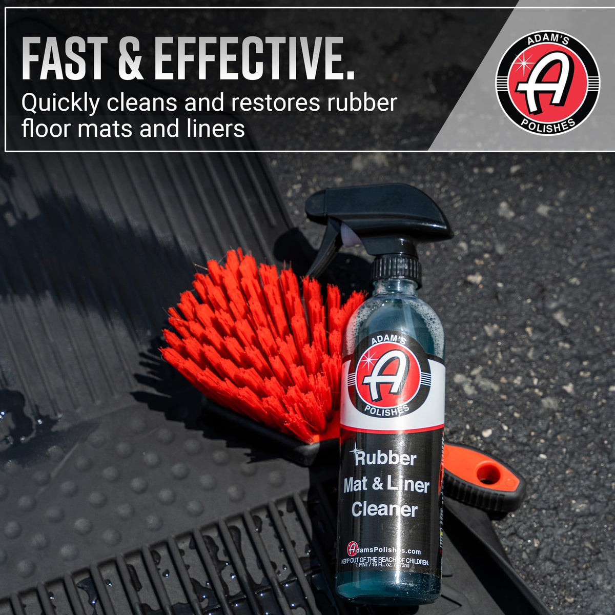 Adam'S Polishes Rubber Mat & Liner Cleaner 16Oz Protectant & Rubber Floor Mat Cleaning Solution For Car Detailing  Deep Cleans &