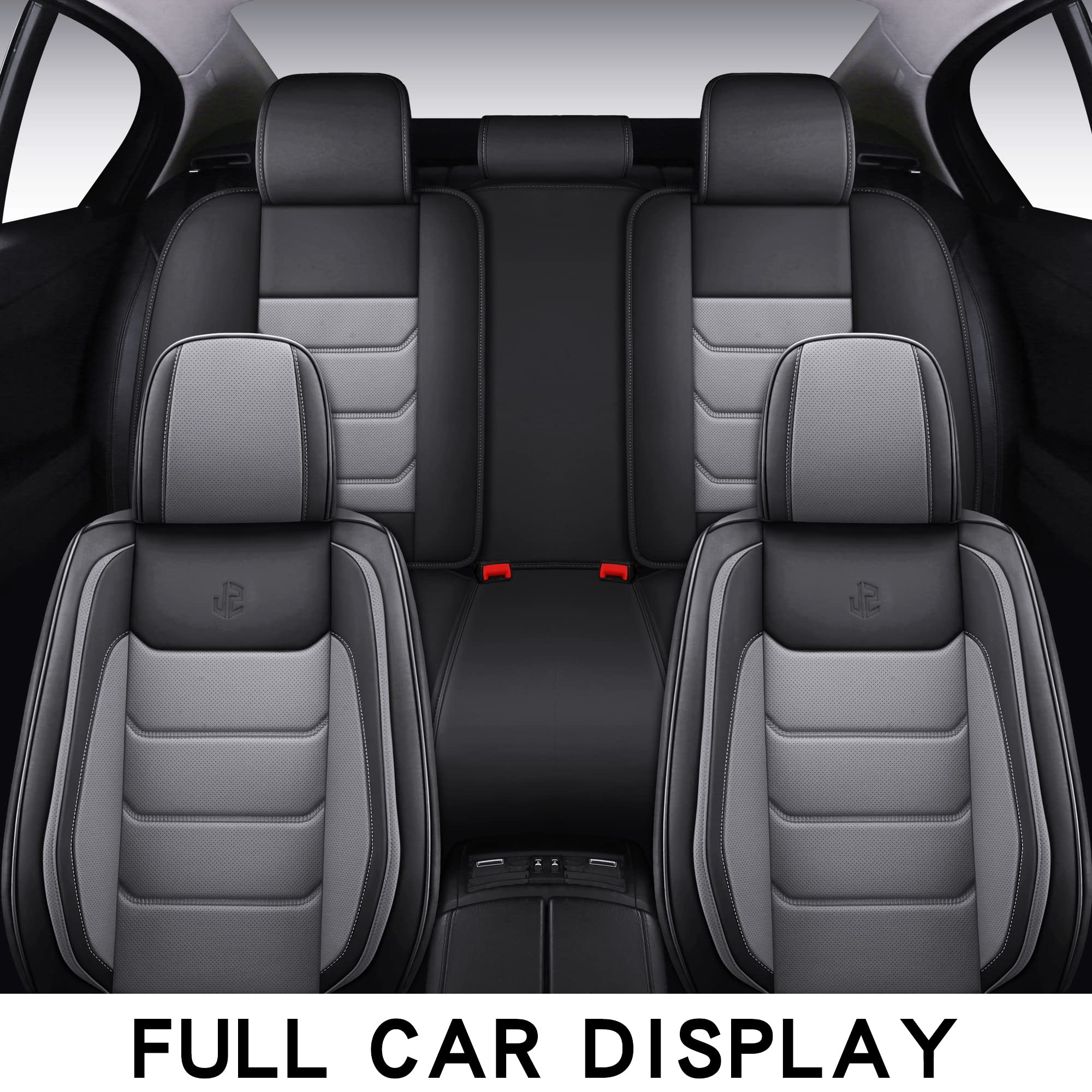 Isen-Coverauto Full Coverage Faux Leather Car Seat Covers Full Set,Automotive Seat Covers For Cars,Suvs Pick-Up Truck, Car Seat