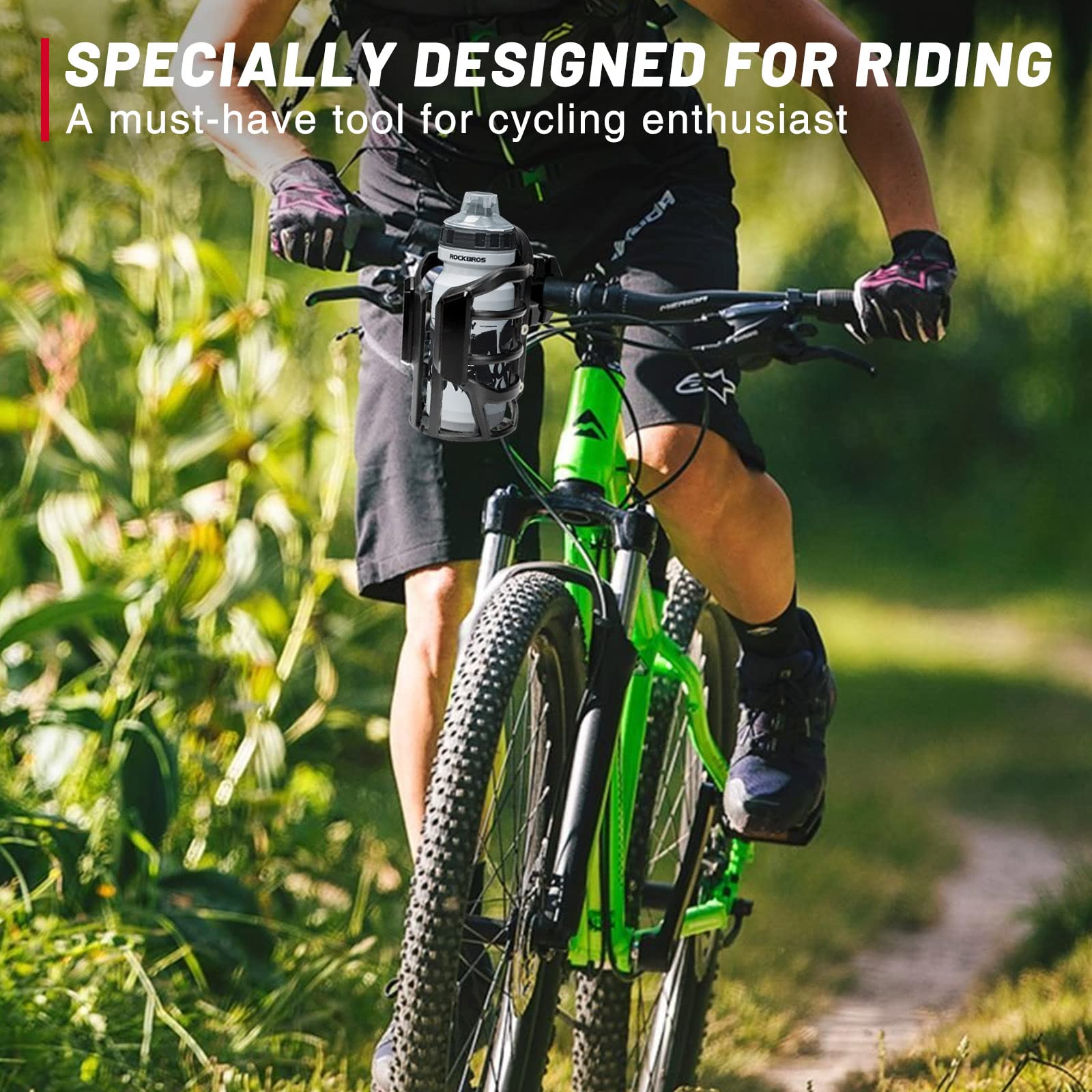 Tongze Bike Cup Holder Aluminum Alloy Motorcycle Cup Holder with Stretchy Plastic Shell Stainless Steel Screws Motorcycle, Bicyc