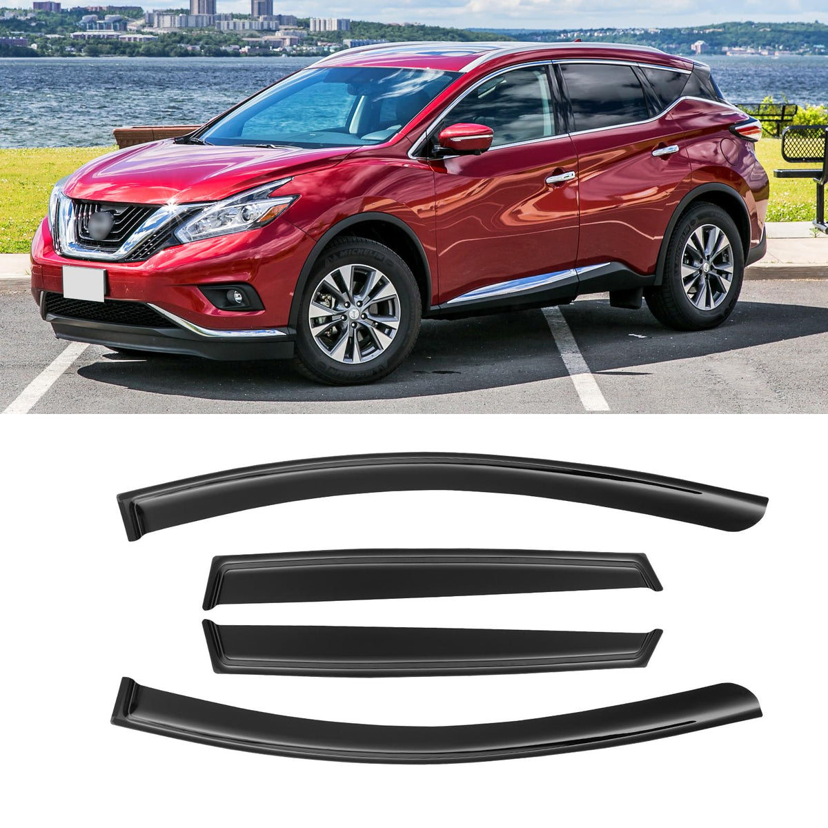 Awvrg Window Rain Guards For 2015-2024 Nissan Murano, Window Visor Guard Vent Wind Shade Deflector Rain Shield Protector Sun Vis