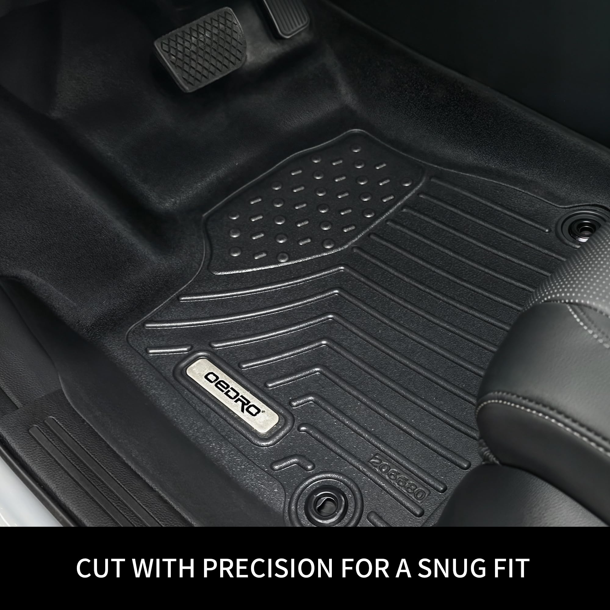 Oedro Floor Mats Fit For 2008-2020 Dodge Grand Caravan/2008-2016 Chrysler Town & Country (Stow'N Go Only), Tpe All-Weather Guard