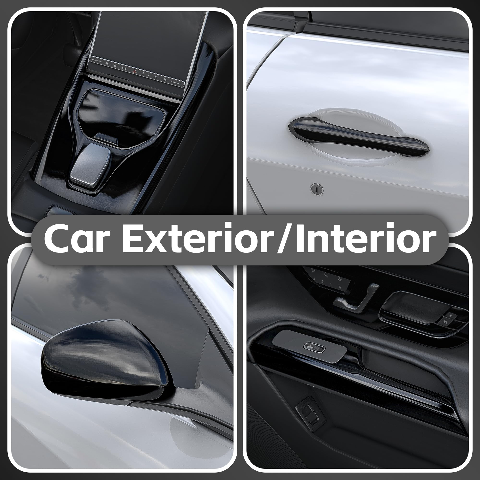 Lypumso High Gloss Black Car Vinyl Wrap Roll 1Ft X 10Ft Featuring Bubble Free Air-Release Technology Self Adhesive Car Wrap Film