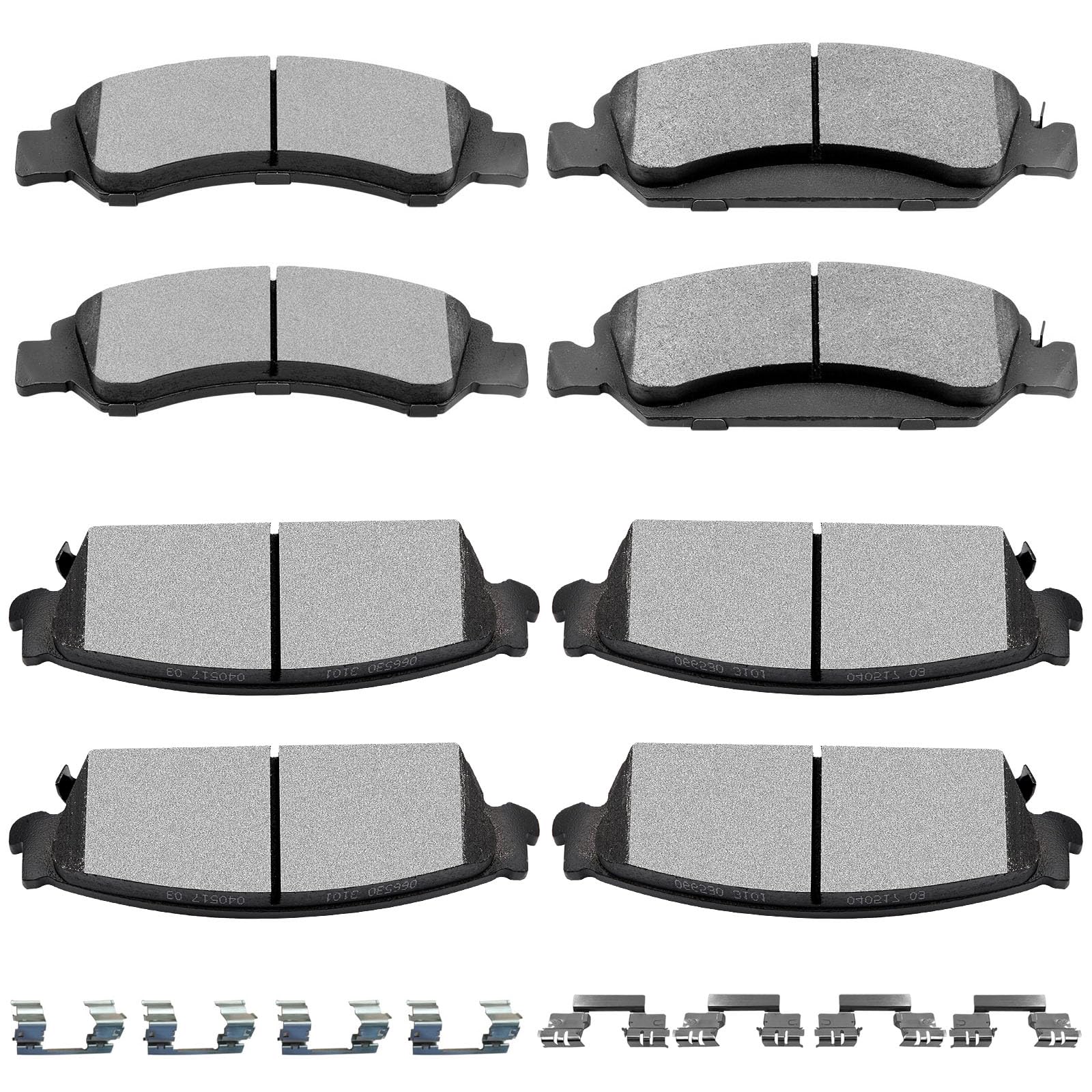 Ceramic Brake Pads Kits,Scitoo 8Pcs Brakes Pads Set Fit For Cadillac Escalade,Escalade Esv,Escalade Ext,For Chevy Avalanche,Silv