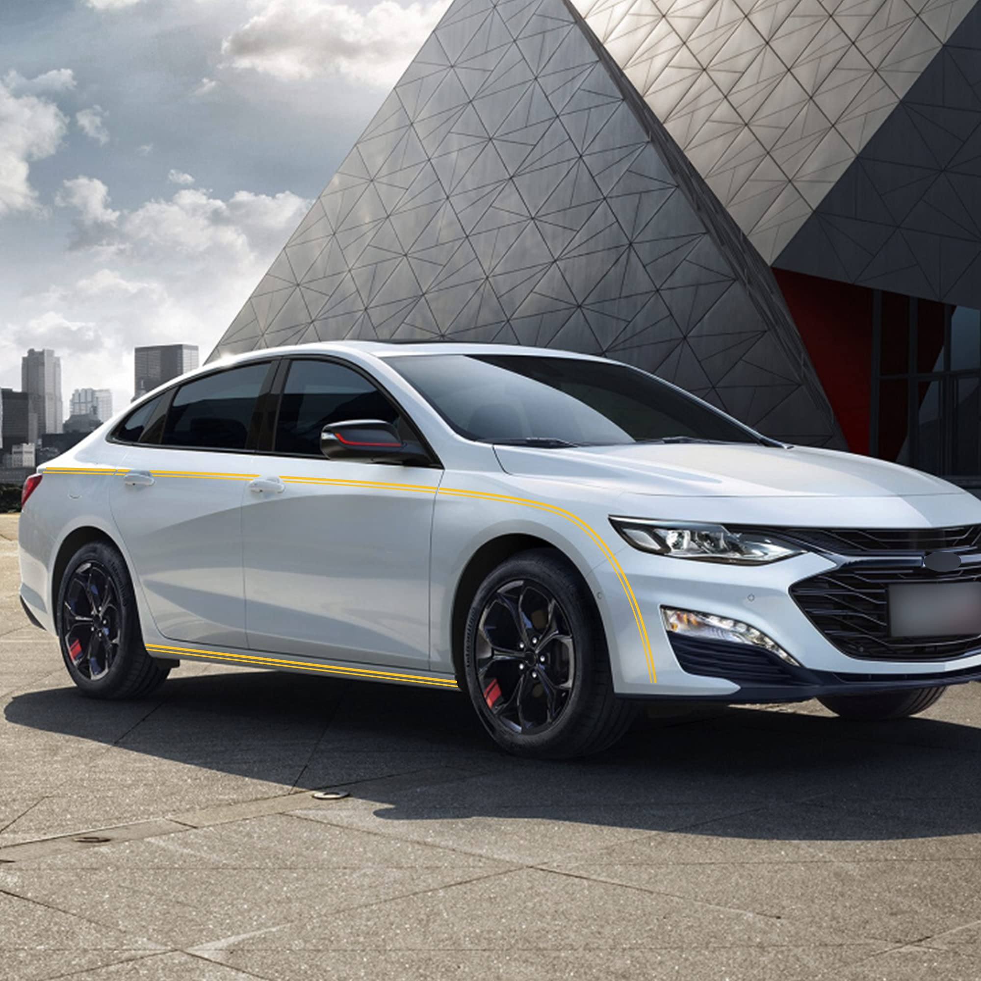 Tomall 32Ft (9.8M) Stripe Stickers For Car Hood Body Side Auto Racing Sport Pinstripe Tape Stripe Decals For Car Bumper Skirt Ro