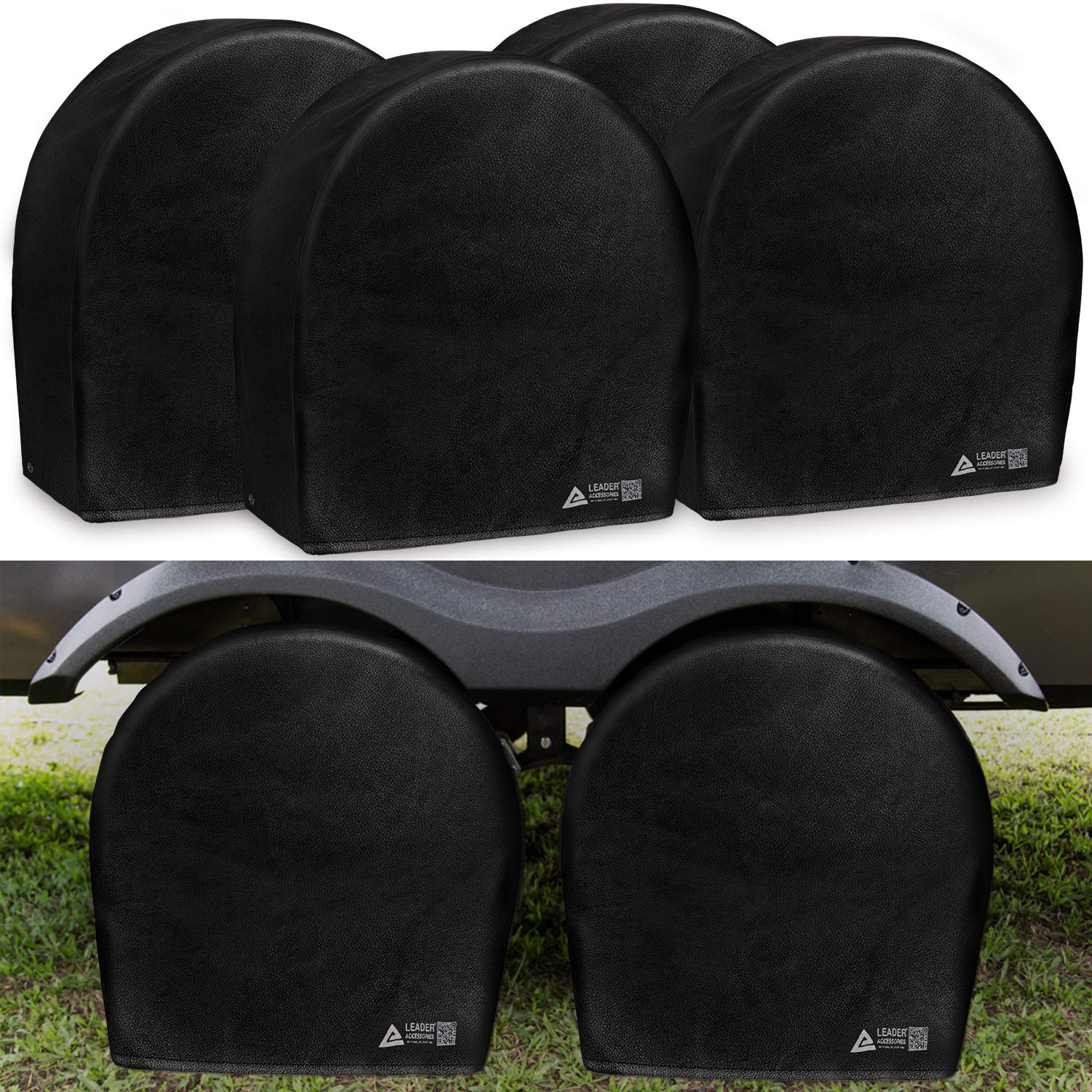 Leader Accessories Tire Covers (4 Pack) - Heavy Duty Waterproof Wheel Protectors For Truck, Suv, Jeep, Camper,Trailer, Rv - Univ