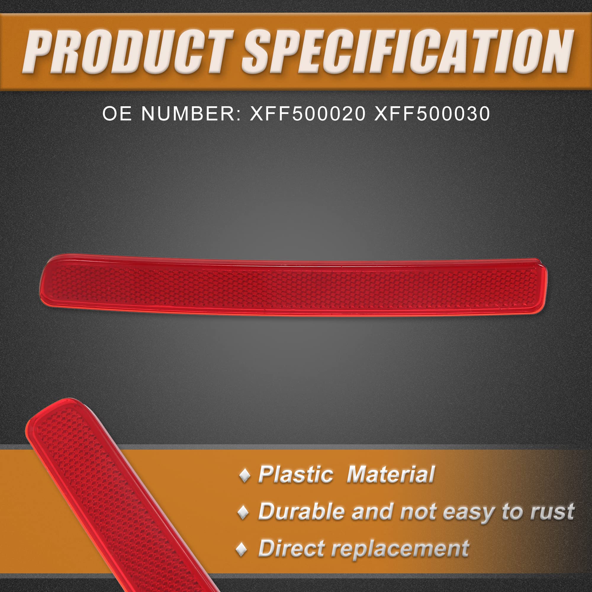 X Autohaux 1 Pair Rear Left Right Bumper Reflector Light Cover For Range Rover Sport L320 Lr4 2010-2013 Xff500020 Xff500030 Red
