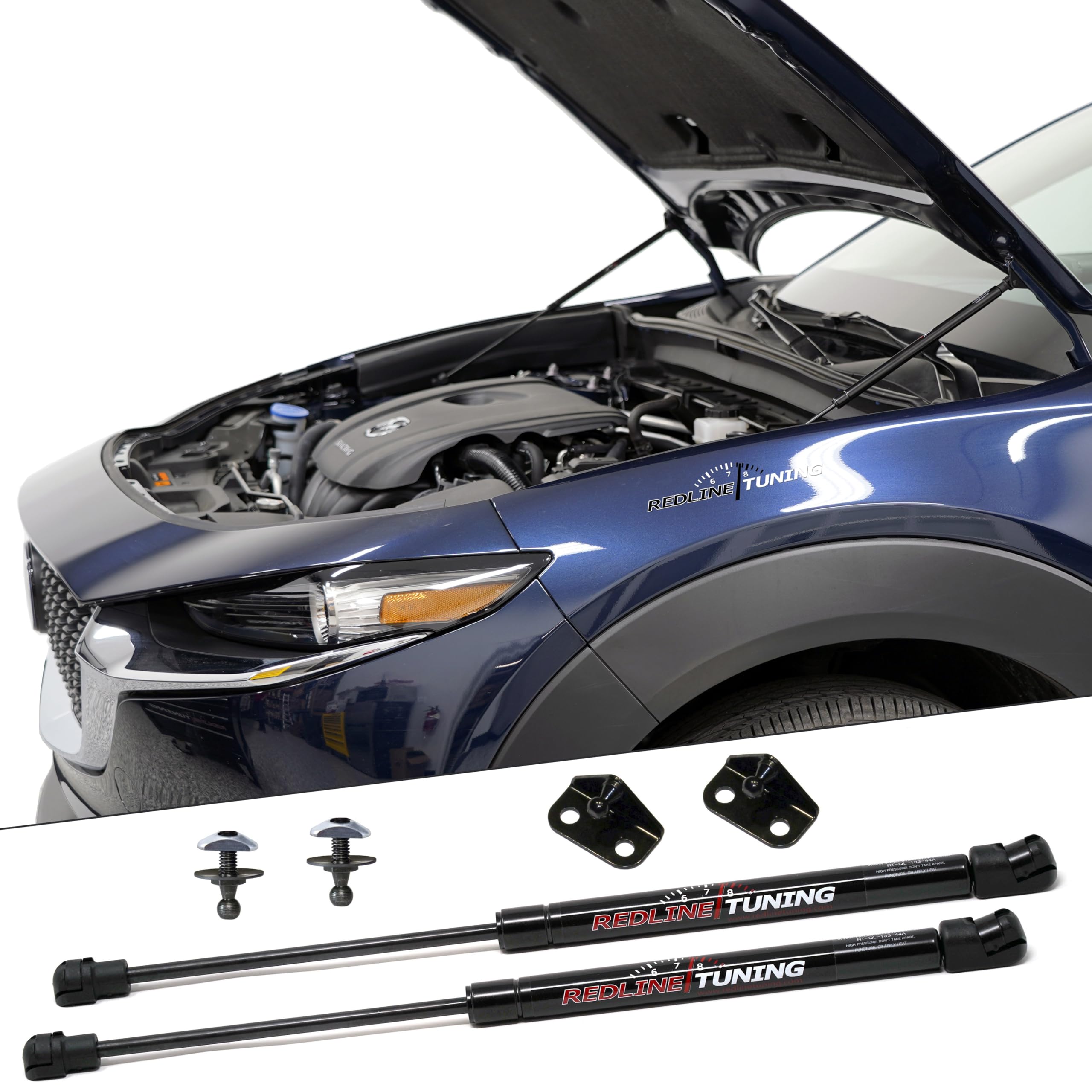 Redline Tuning 21-26014-02 Hood QuickLIFT Plus System Compatible with Mazda CX-30 2019+ (All Black Components)