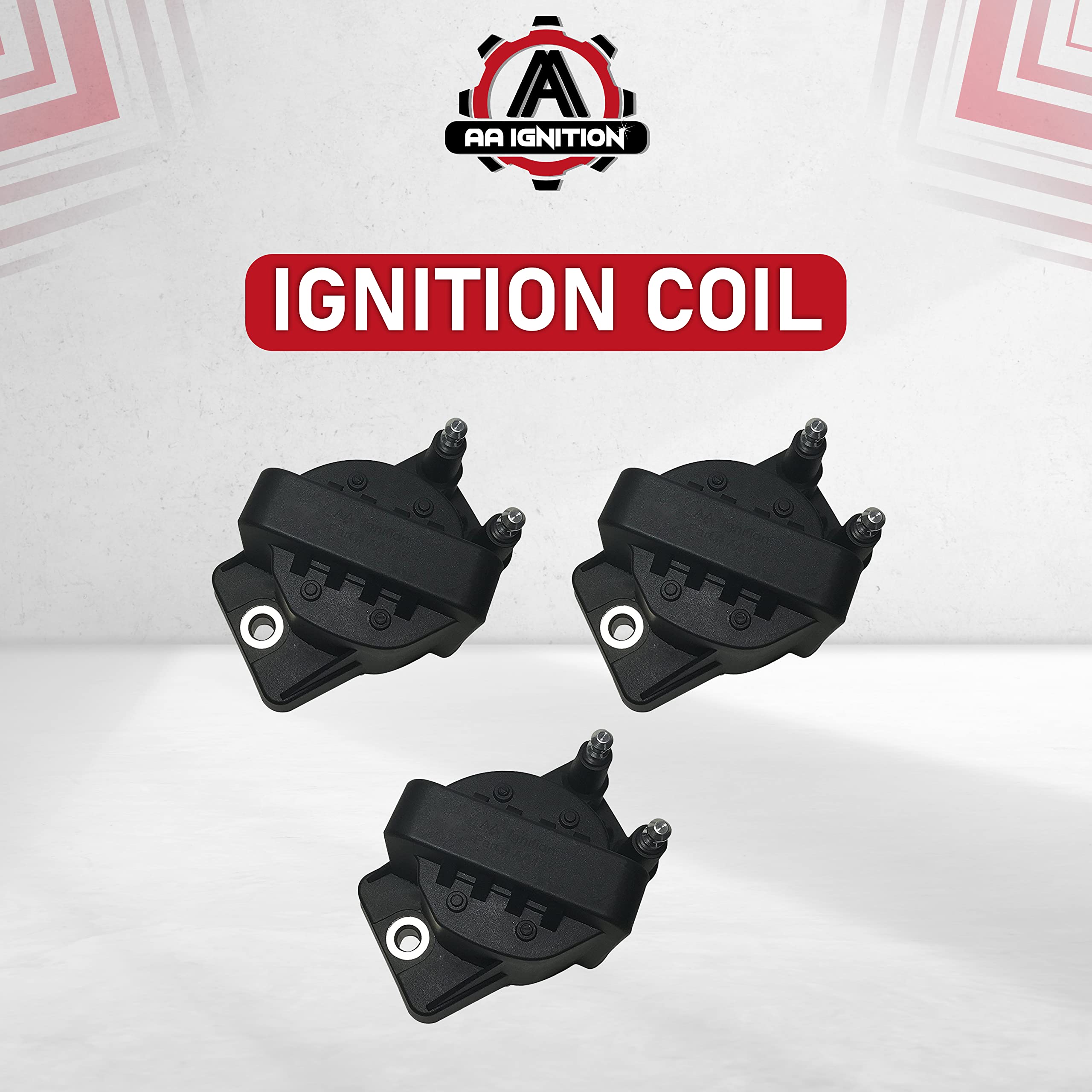 Ignition Coil Pack Set Of 3 - Replaces 10472401, 10467067, D555, 89056799, C849 - Compatible With Chevy, Buick, Cadillac & Other