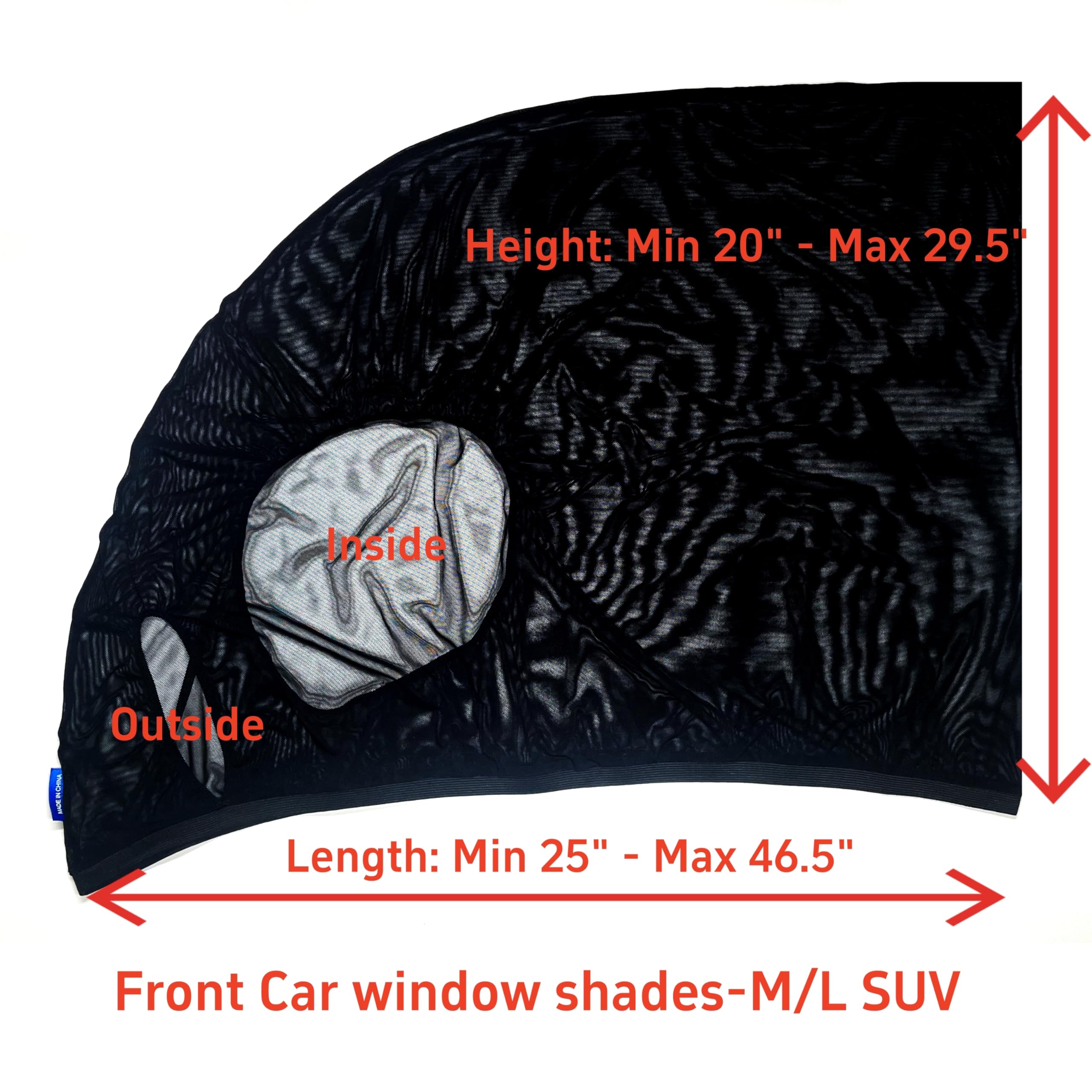 Front Door Driver Side Window Sunshade- 2 Pack car Camping Trip,Double Layer Window Screens Privacy,Durable Elastic Universal me