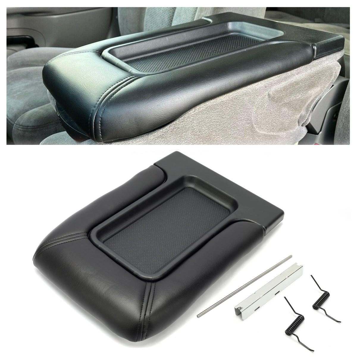 7Blacksmiths Center Console Lid Replacement Kit Compatible With Chevy Silverado 1999-2007 Gm Replacement For 19127364 Lid Arm Rest Latch