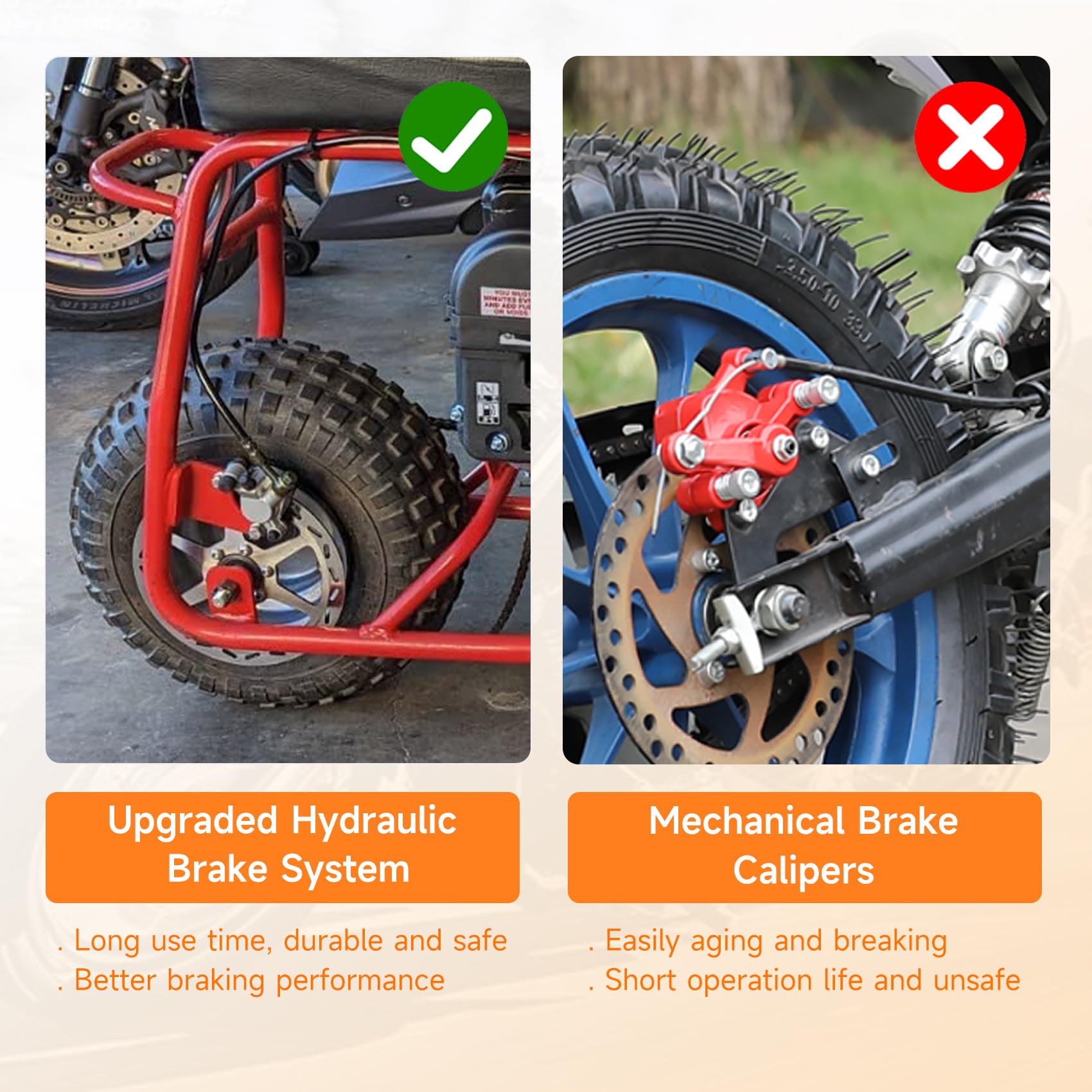 Fvrito 50 Inch Upgraded Left Hydraulic Disc Hand Brake Master Cylinder Caliper Assembly For 97Cc 2.8Hp Baja Doodle Bug Db30 Blit