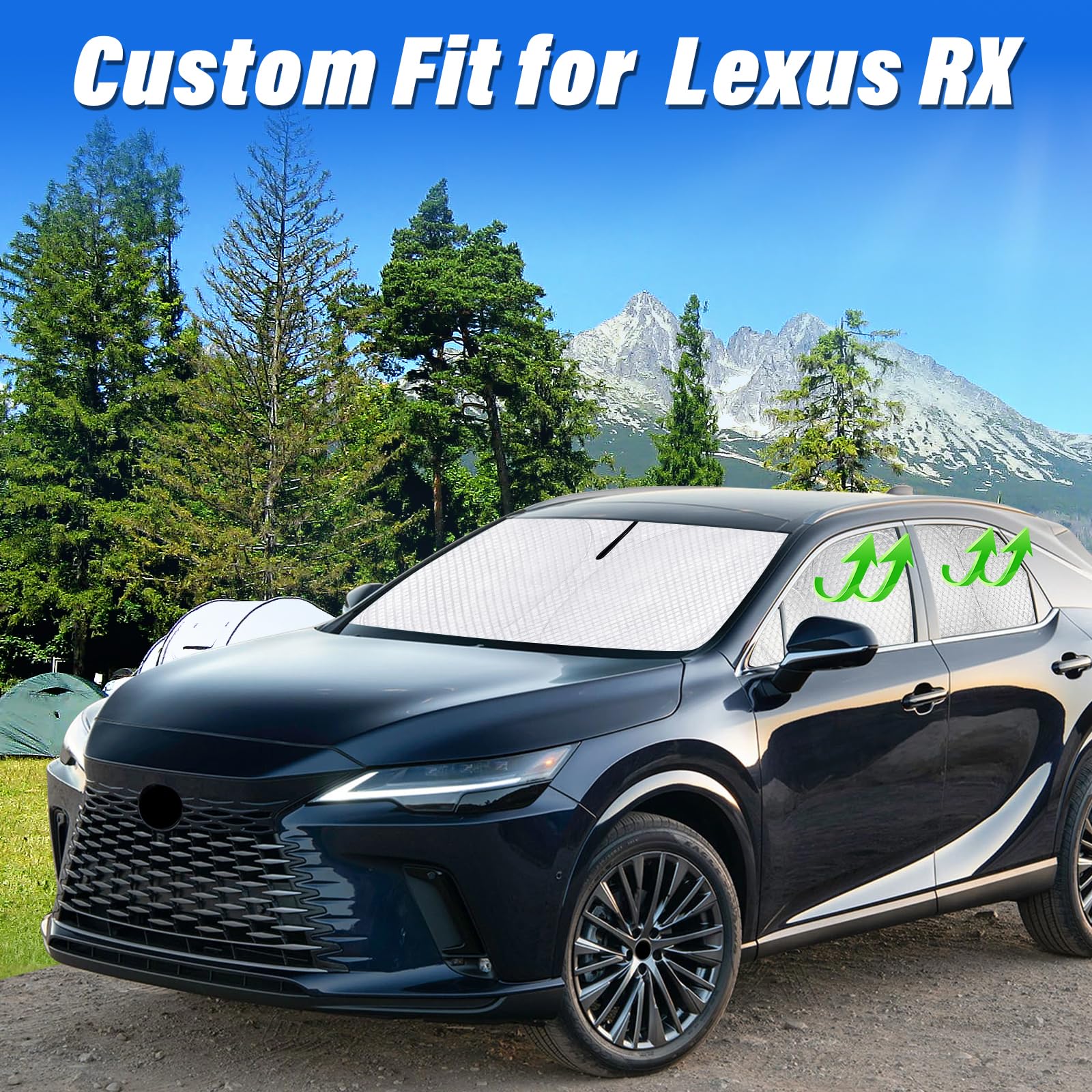 Kmf Windshield Sun Shade Replacement For Lexus Rx Accessories 2023 2024 2025, Side Window Sun Shade Cover Sun Visor Shield Cover