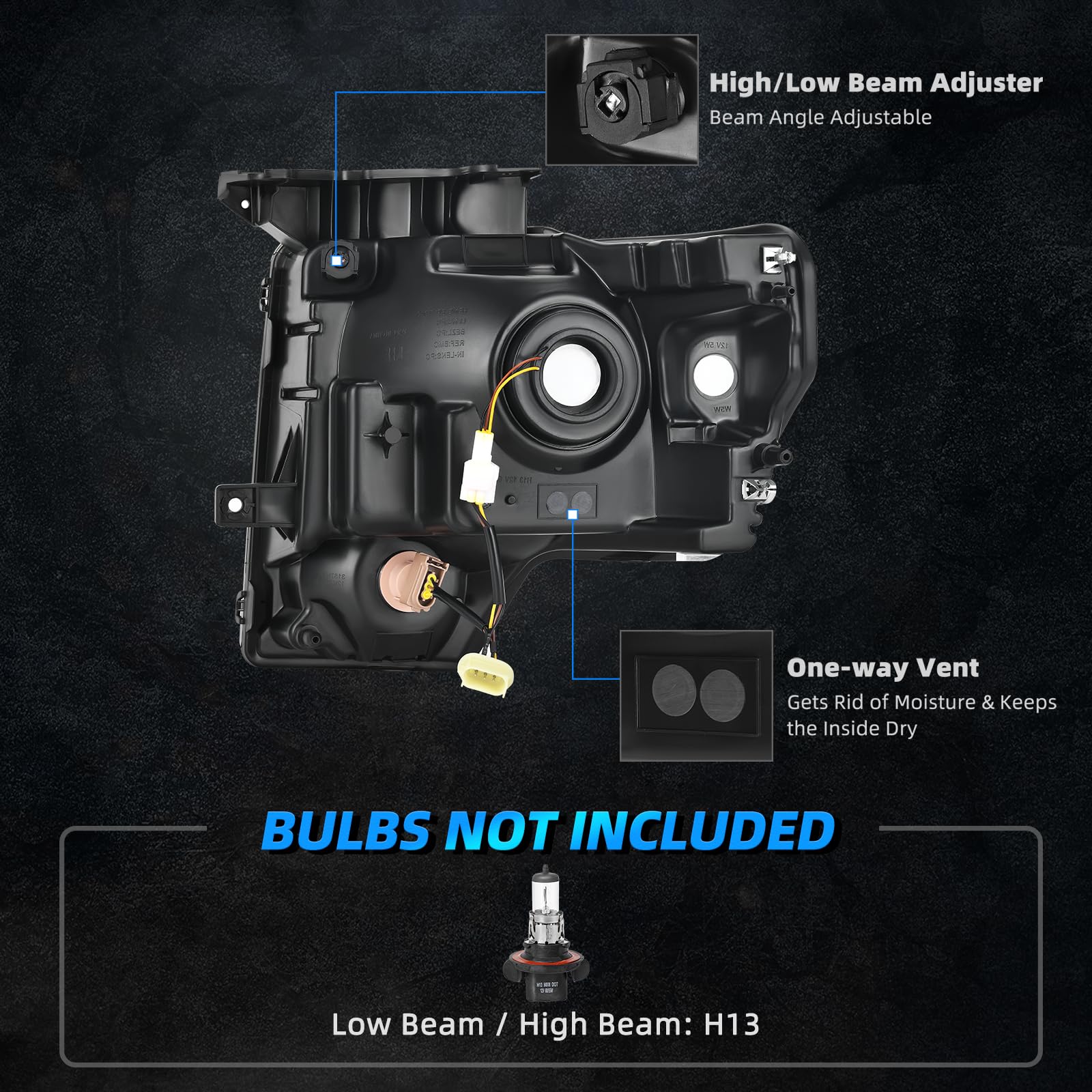 Autosaver88 Switchback Led Tube Headlights Assembly Compatible With 2009 2010 2011 2012 2013 2014 Ford F150 F-150 Drl Headlamp S