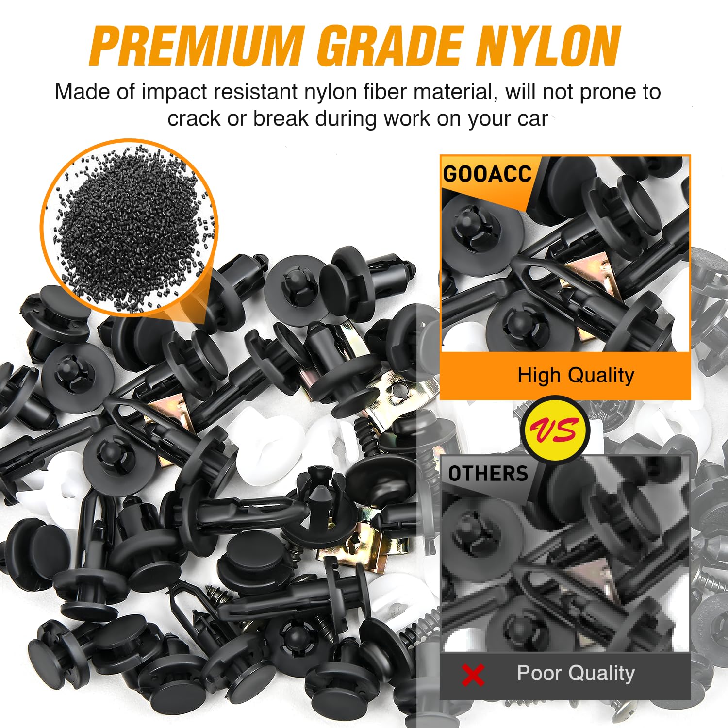 Gooacc 795Pcs Car Push Retainer Clips & Auto Fasteners Assortment 23 Most Popular Sizes Nylon Bumper Fender Rivets Metal Screw P